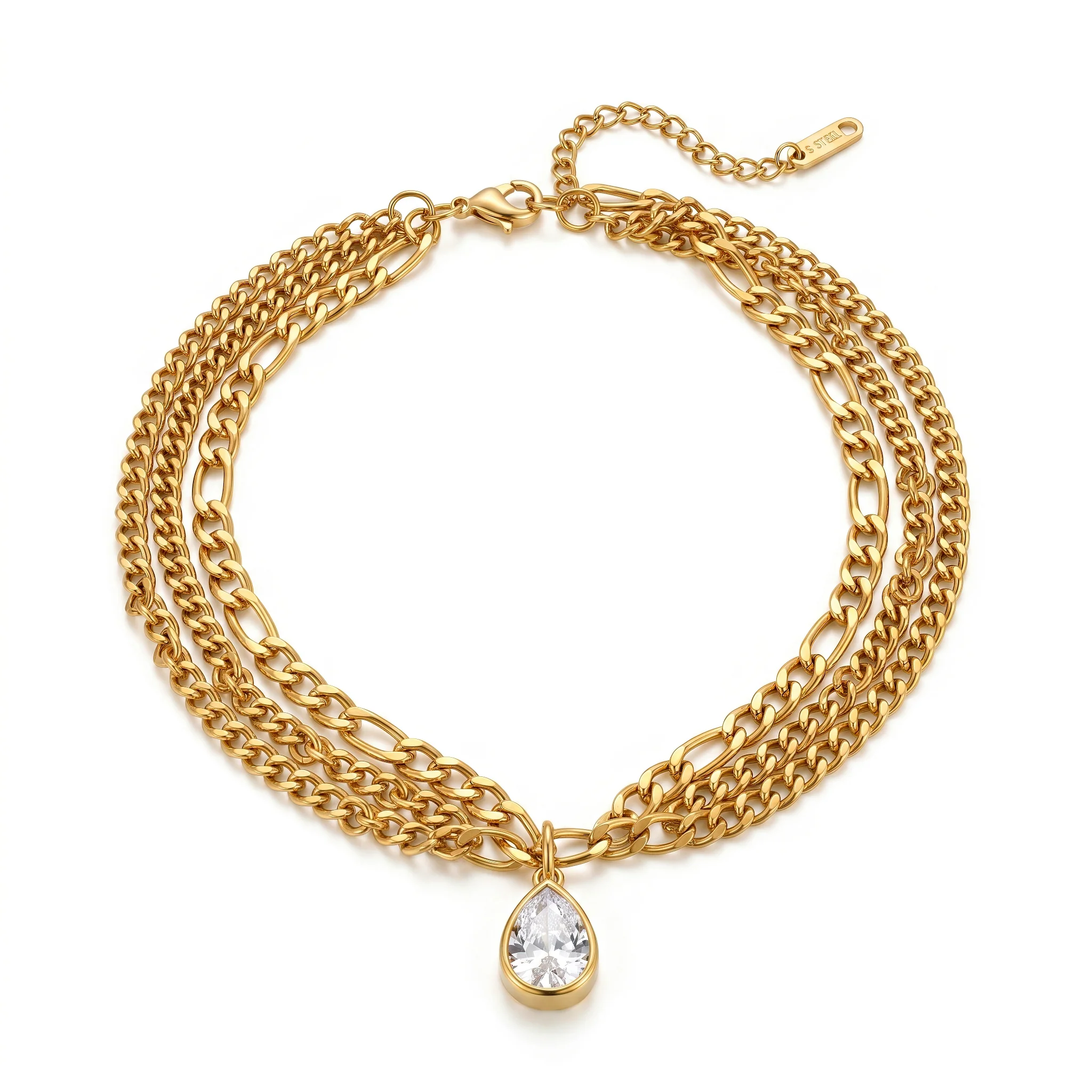 PRAO Anklet Anti-Tarnish Teardrop Charm - Image 3