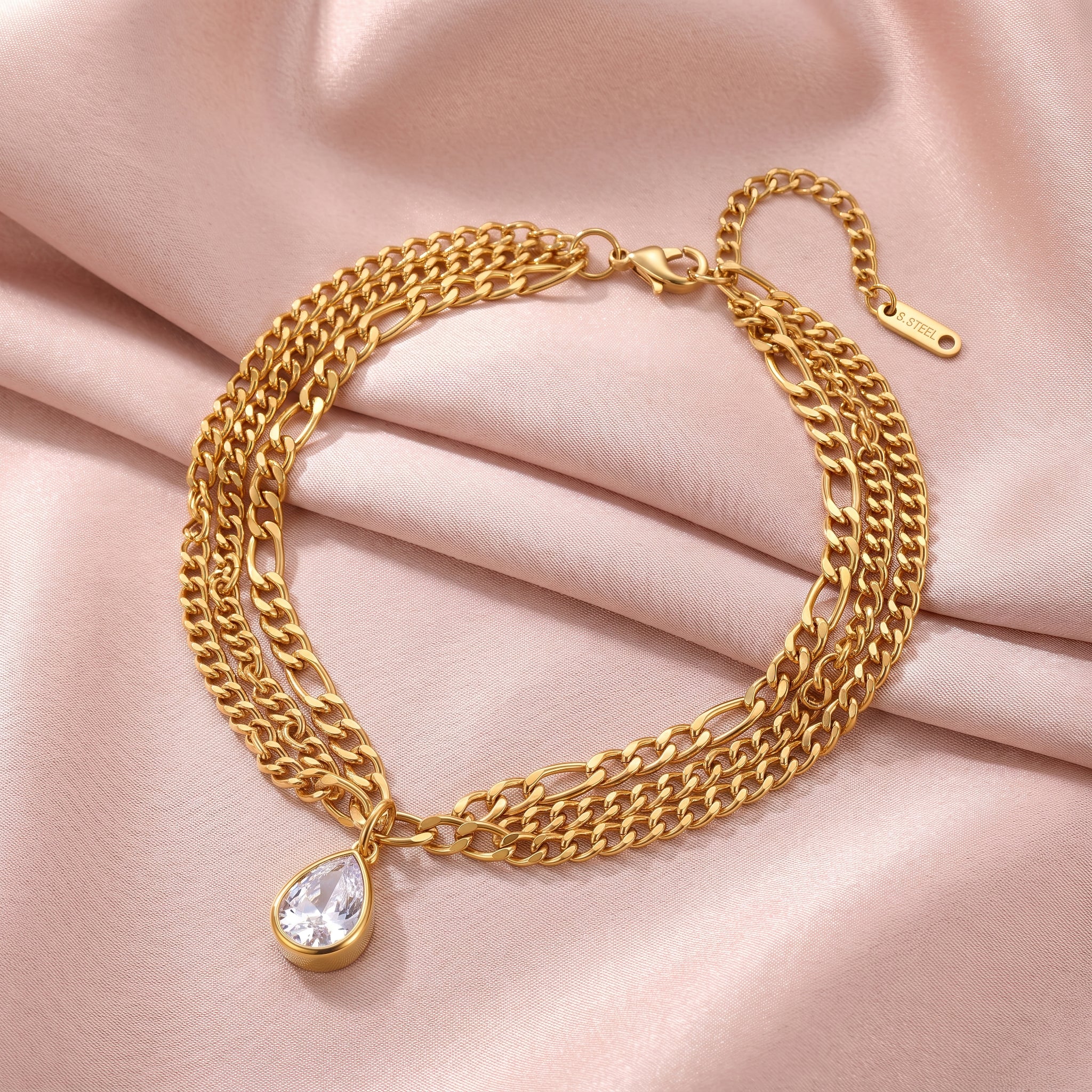 PRAO Anklet Anti-Tarnish Teardrop Charm - Image 4