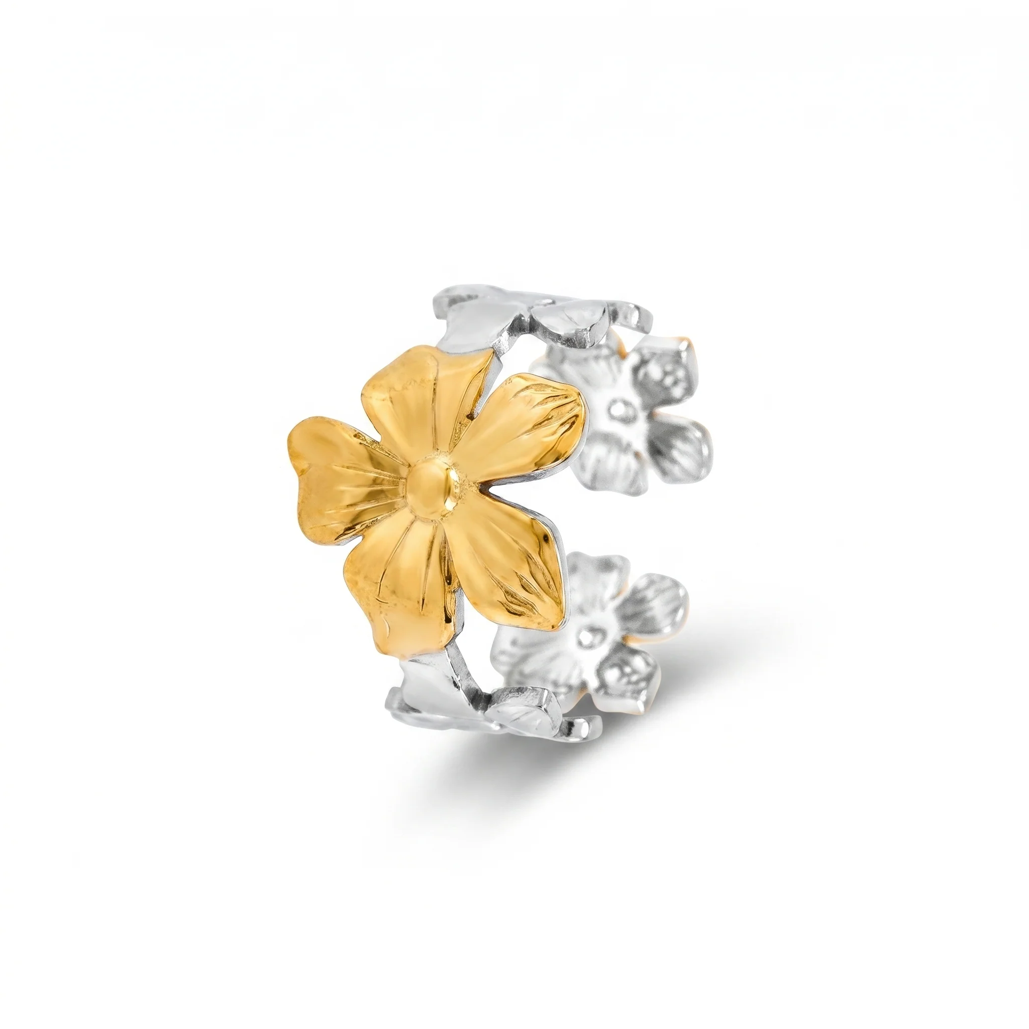 PRAO Ring Anti-Tarnish Five Petal Flower (Adjustable Size) - Image 3