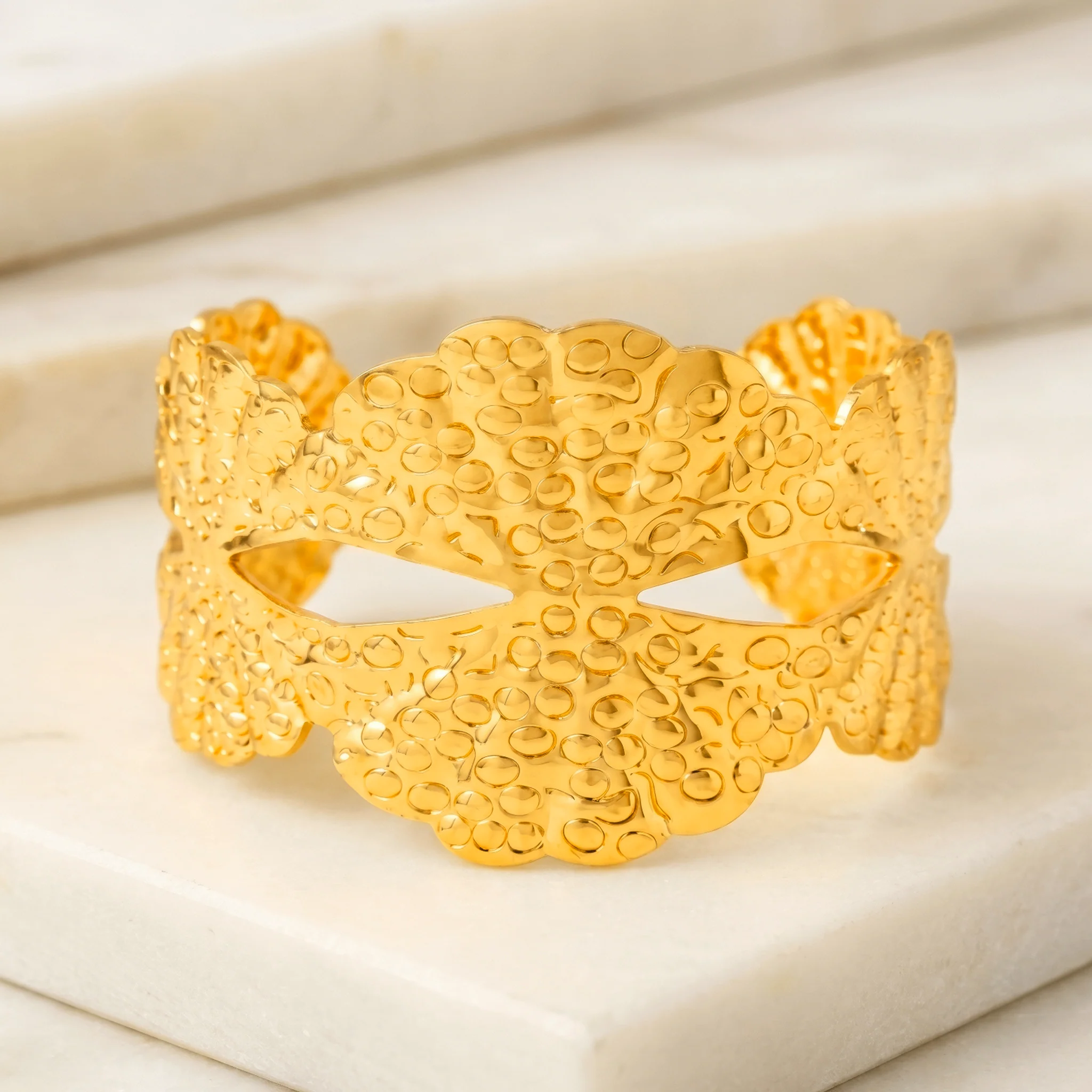 PRAO Bracelet Anti-Tarnish Butterfly Filigree Cuff (Adjustable Size) - Image 4