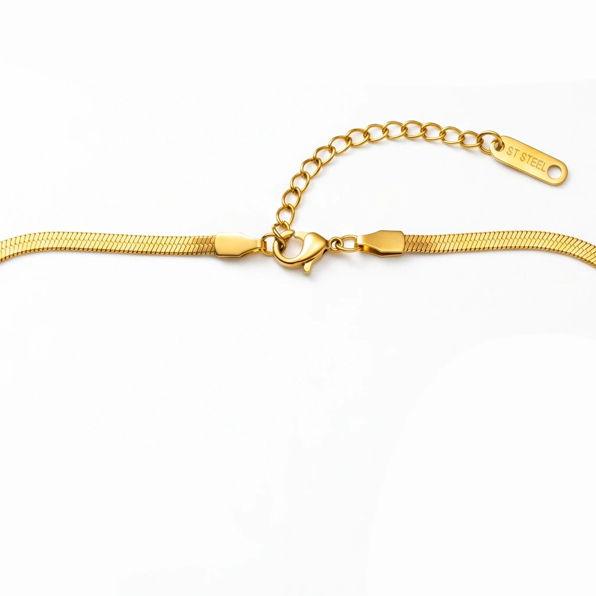 PRAO Necklace Anti-Tarnish Spiral Seashell Pendant Herringbone Chain - Image 5