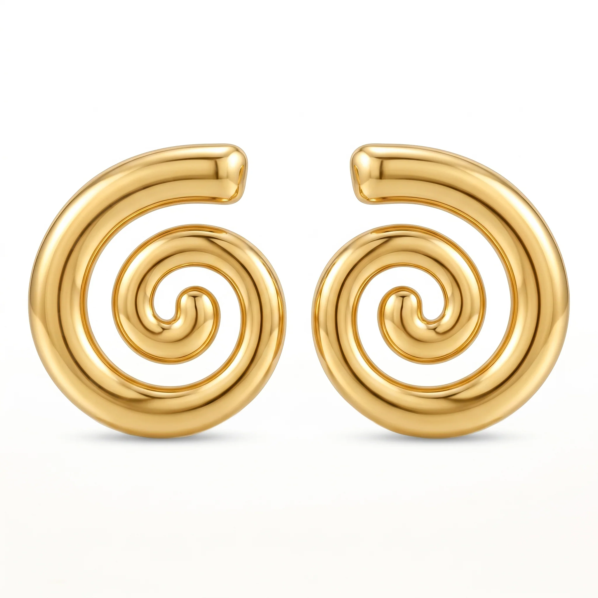 PRAO Earrings Anti-Tarnish Minimalist Spiral - Image 3