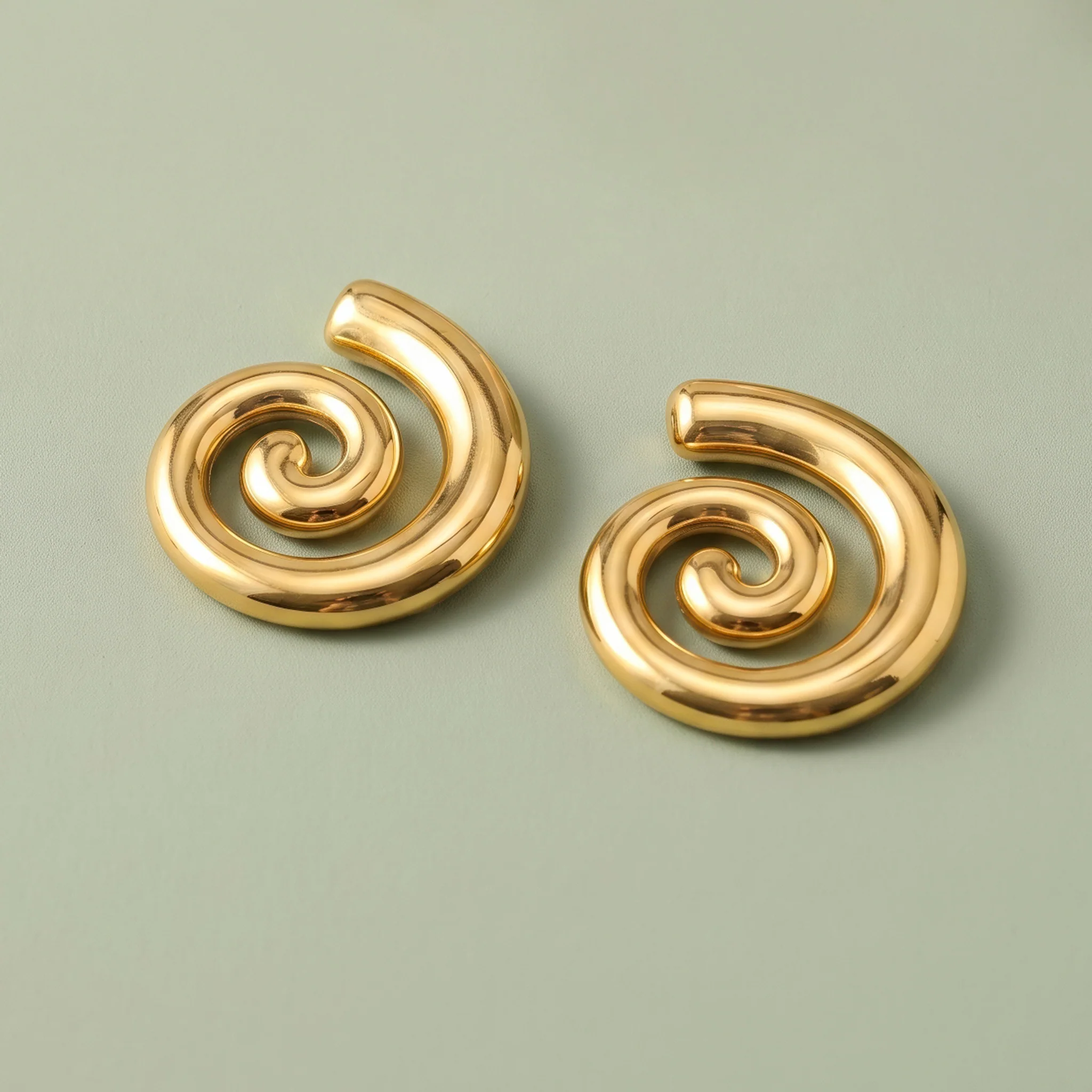 PRAO Earrings Anti-Tarnish Minimalist Spiral - Image 4