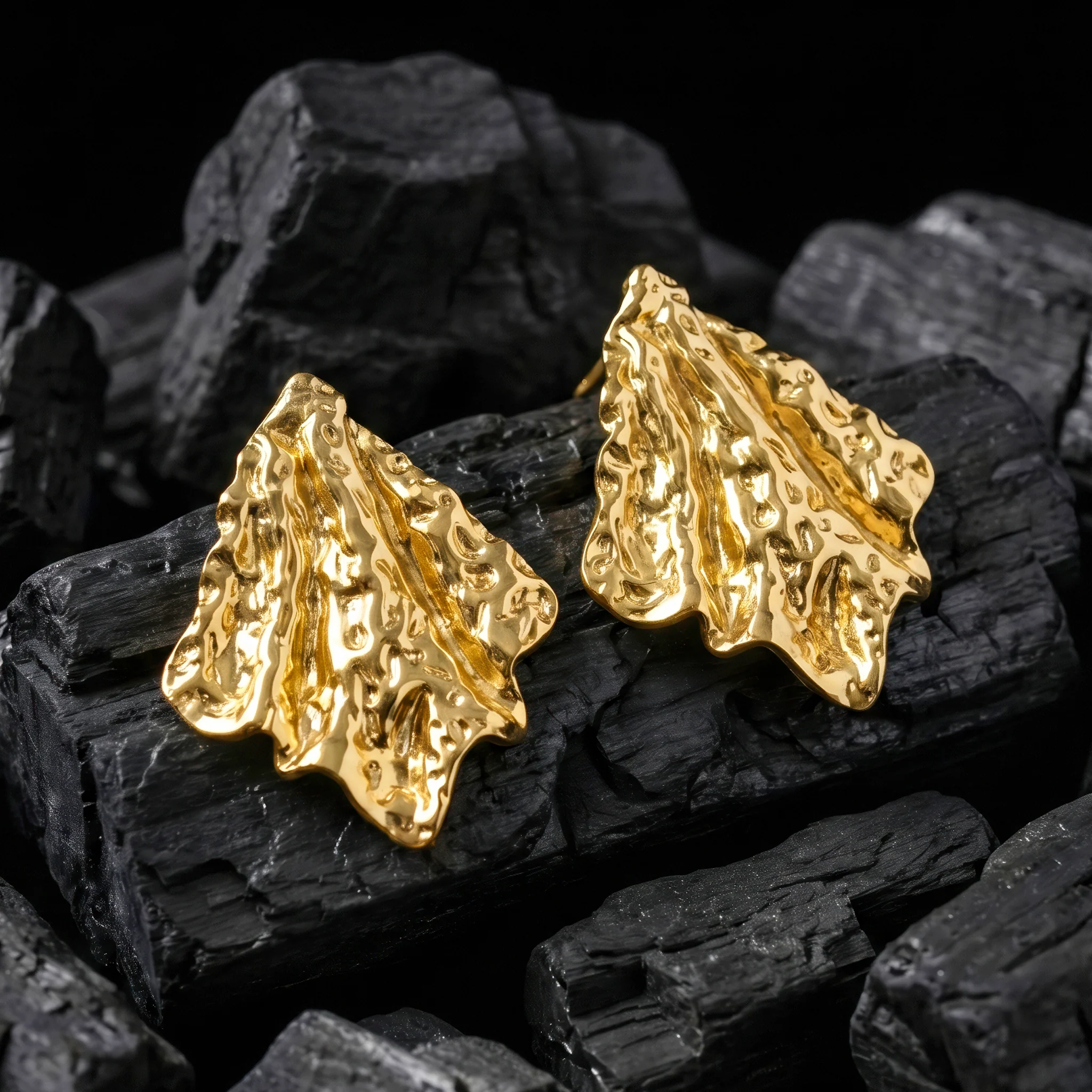 PRAO Earrings Anti-Tarnish Fan-Shaped - Image 4