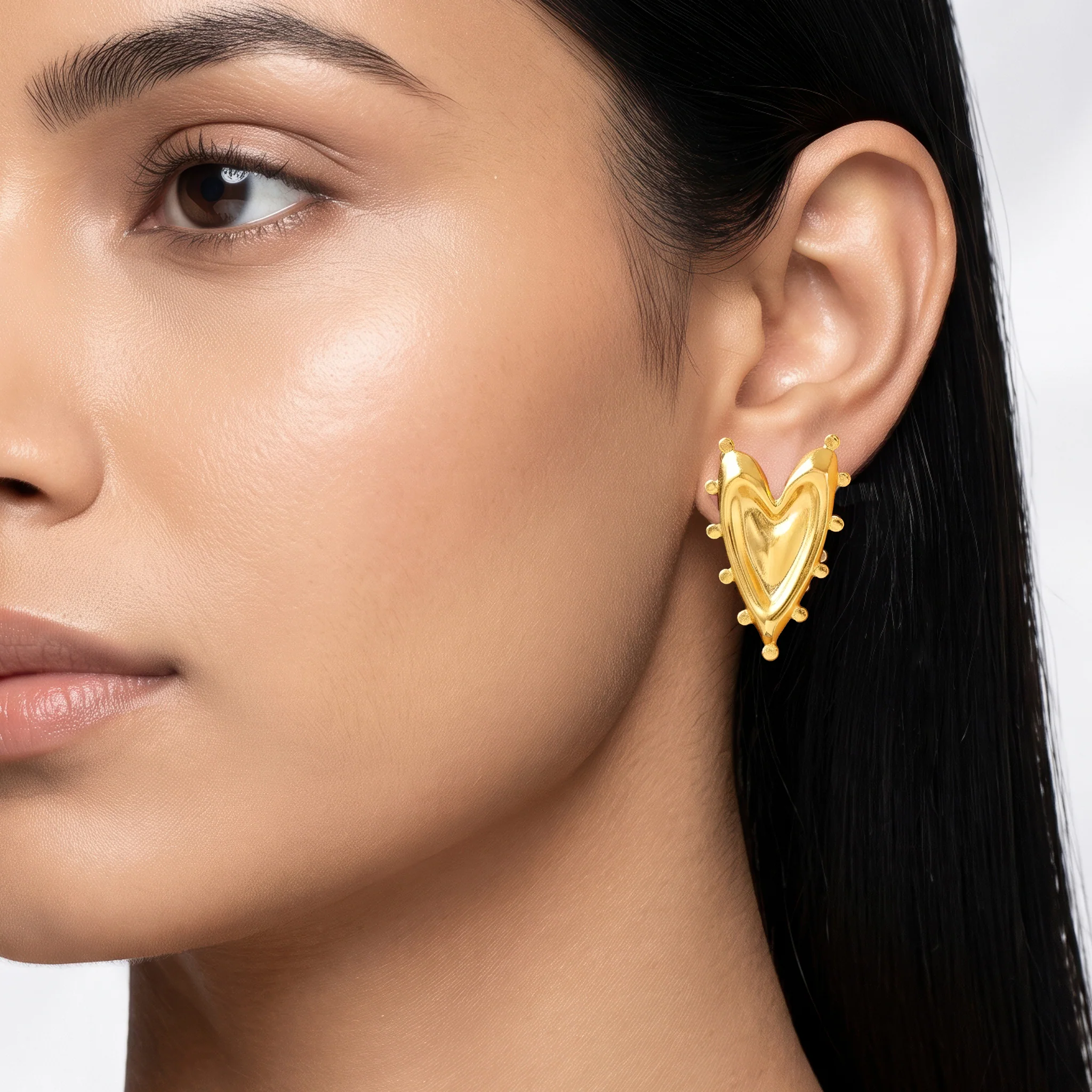 PRAO Earrings Anti-Tarnish Molten Heart - Image 2