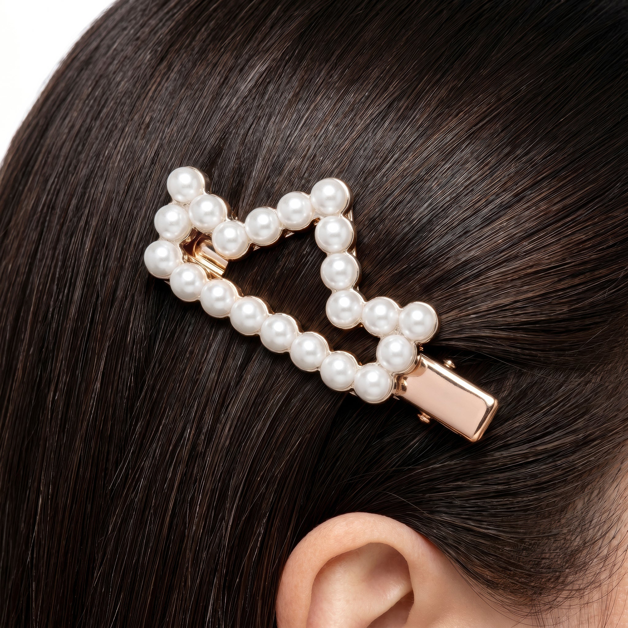 PRAO Hair Clip Anti-Tarnish Geometric Pearl Crown Design