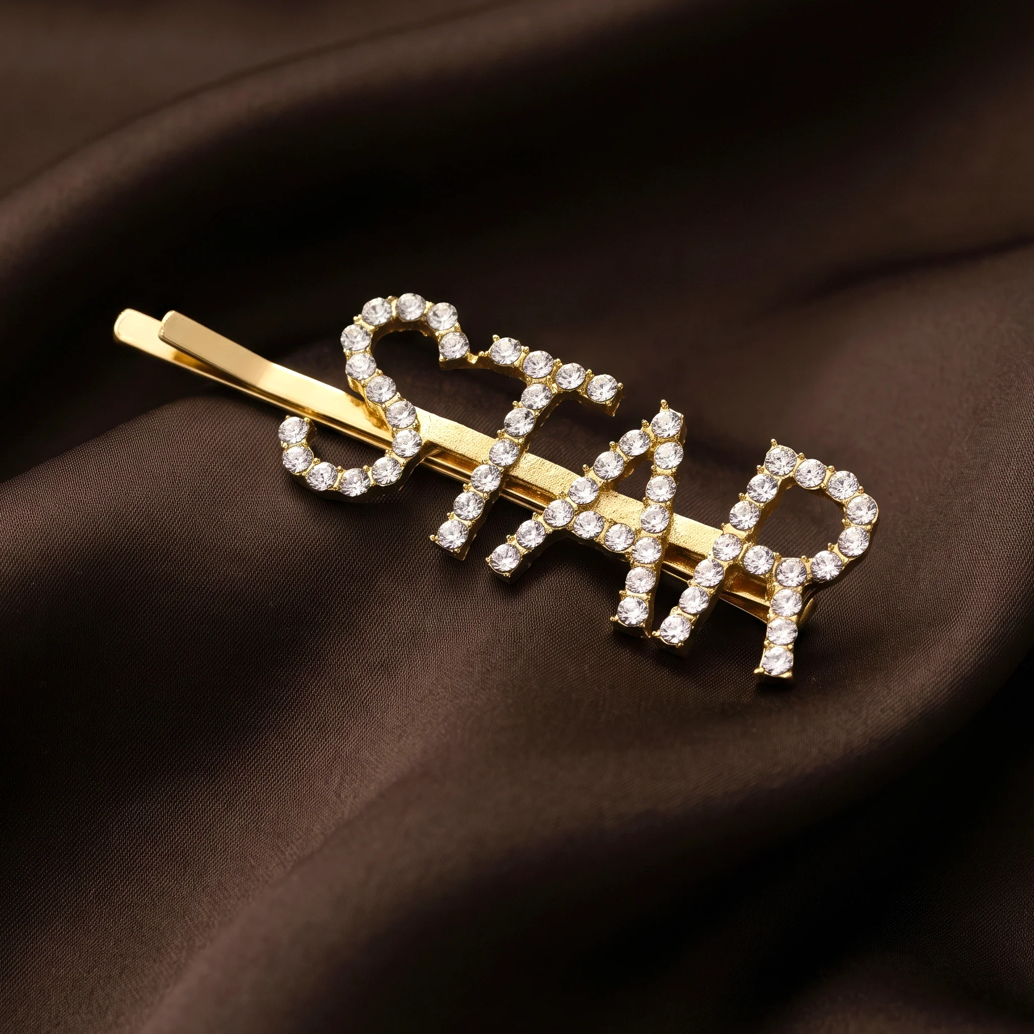 PRAO Hair Clip Anti-Tarnish Gold-Tone "STAR" Rhinestone - Image 2