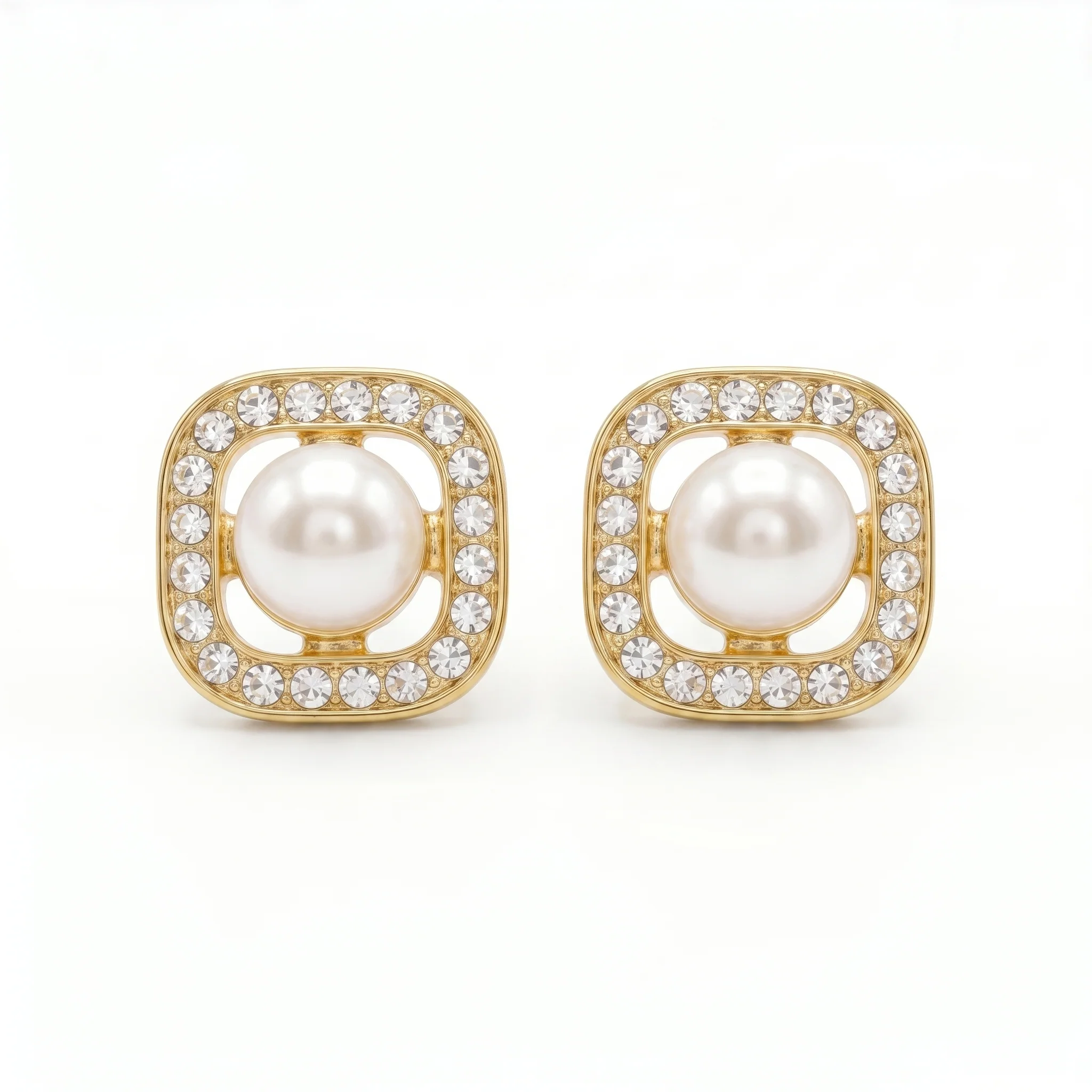PRAO Earrings Anti-Tarnish Gold Plated Pearl Studs - Image 3