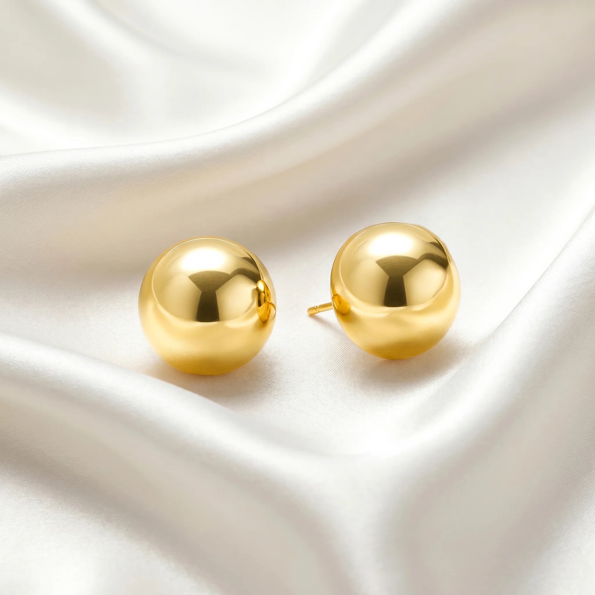 PRAO Earrings Anti-Tarnish 14mm Post Studs - Image 4