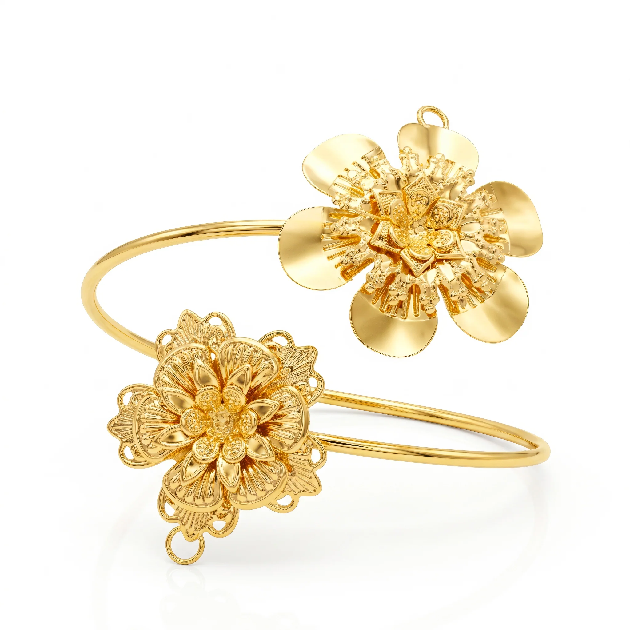 PRAO Arm Cuff Anti-Tarnish Floral Wire Cuff (Adjustable Size) - Image 2
