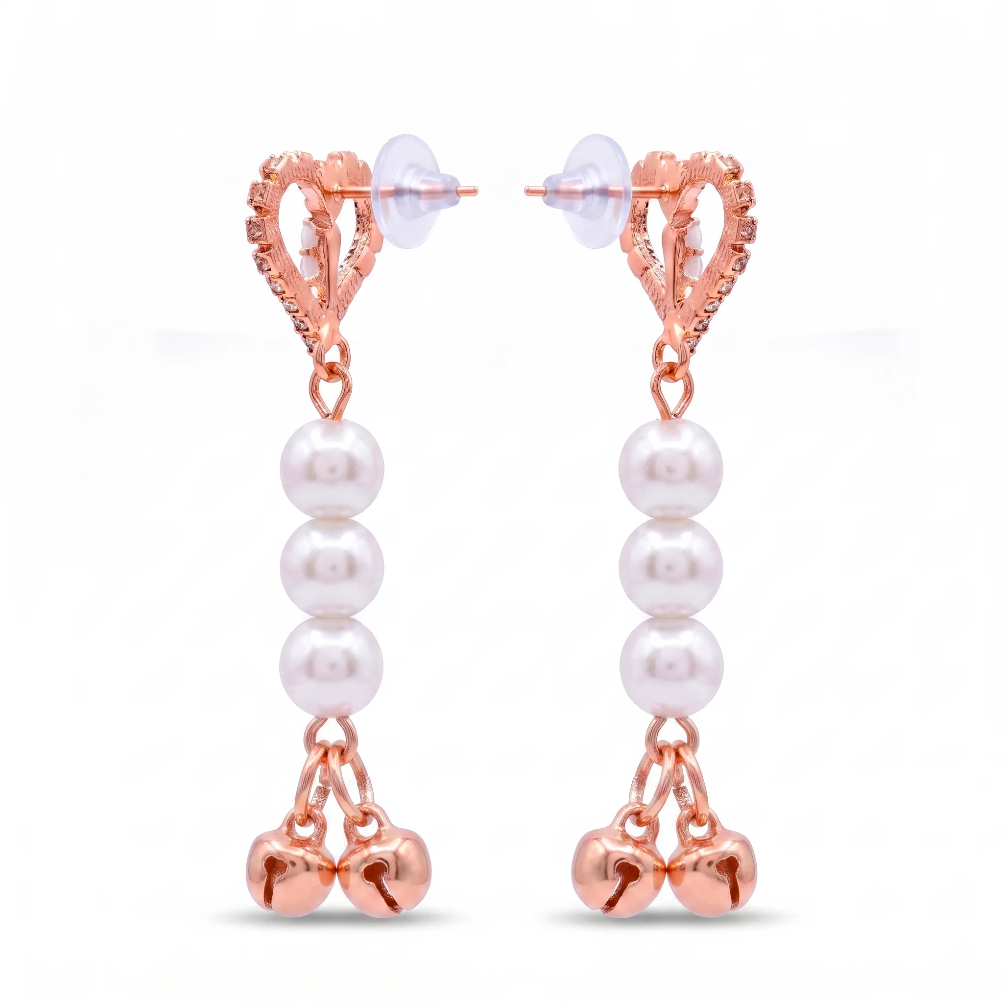 PRAO Earrings Anti-Tarnish Heart Pearl Dangles - Image 5