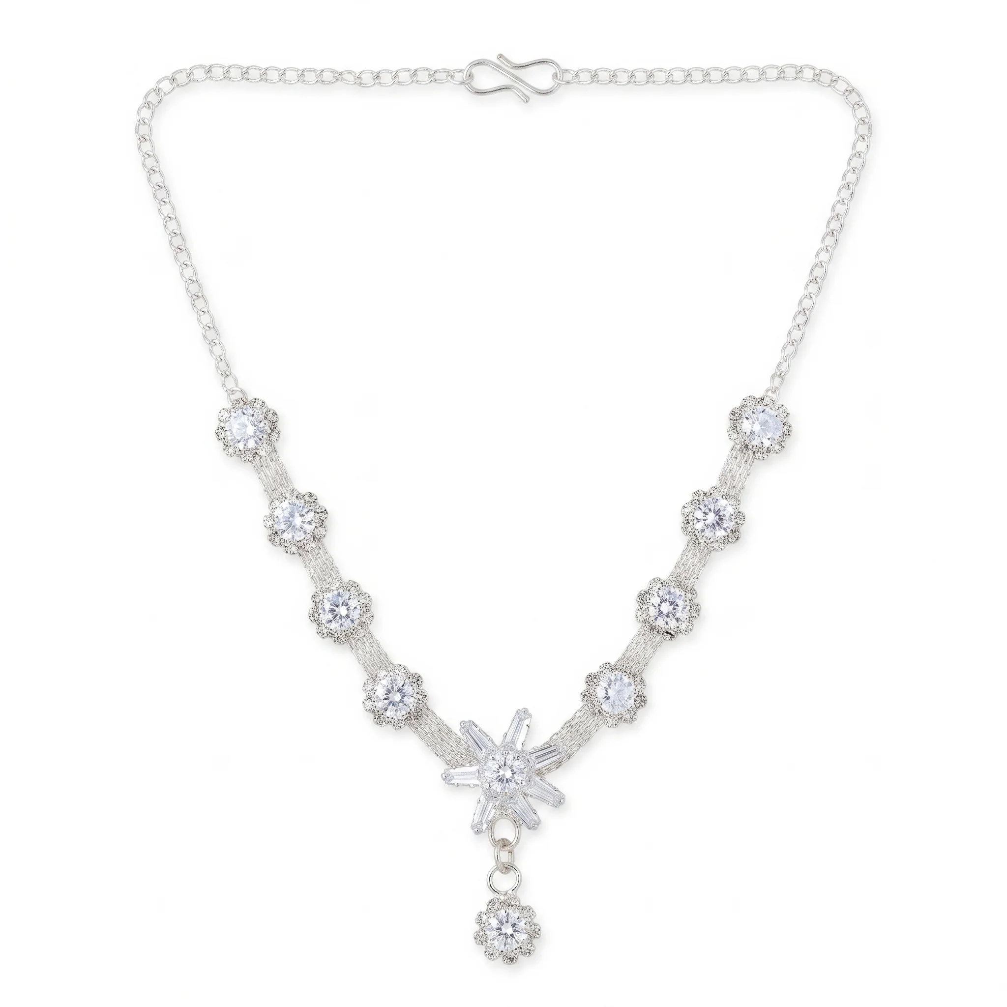 PRAO Necklace Anti-Tarnish Floral Starburst Chain - Image 3