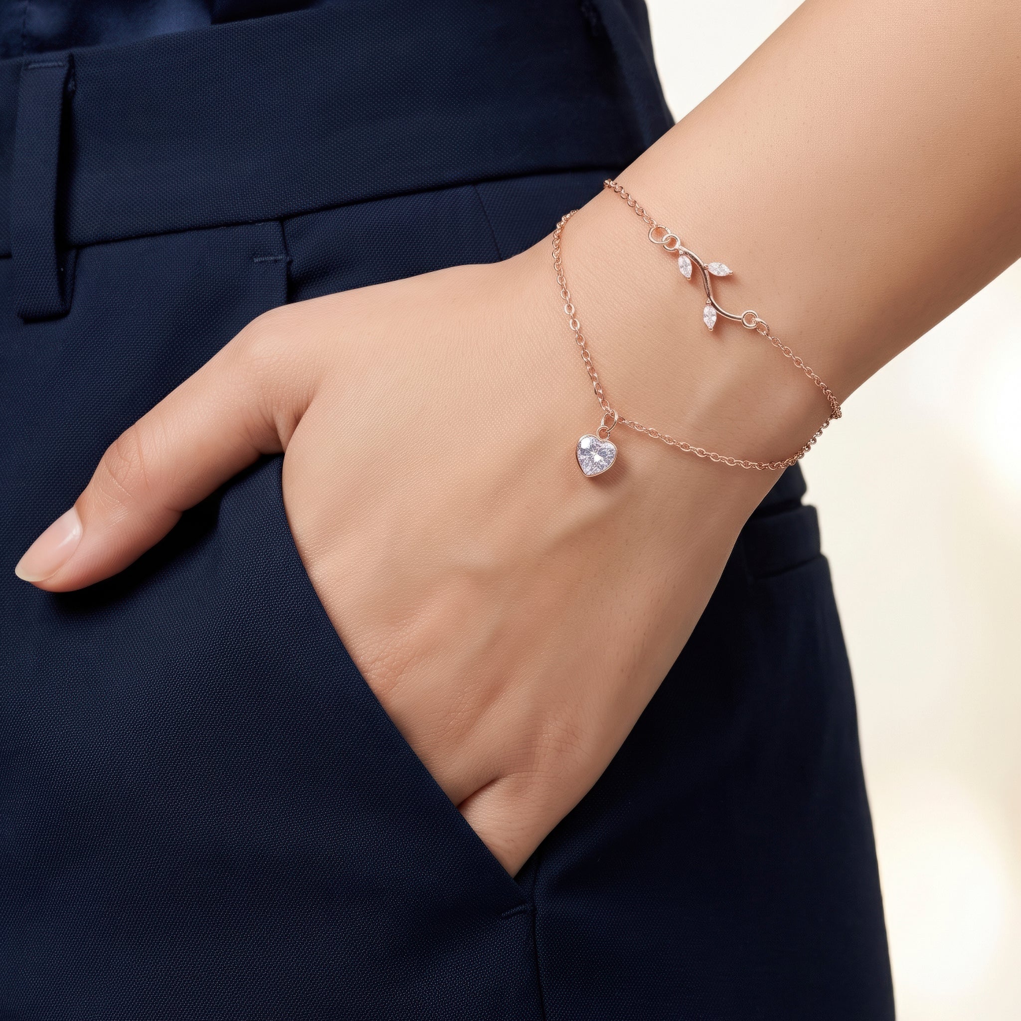 PRAO Bracelet Anti-Tarnish Crystal Vine Chain (Adjustable Size) - Image 3
