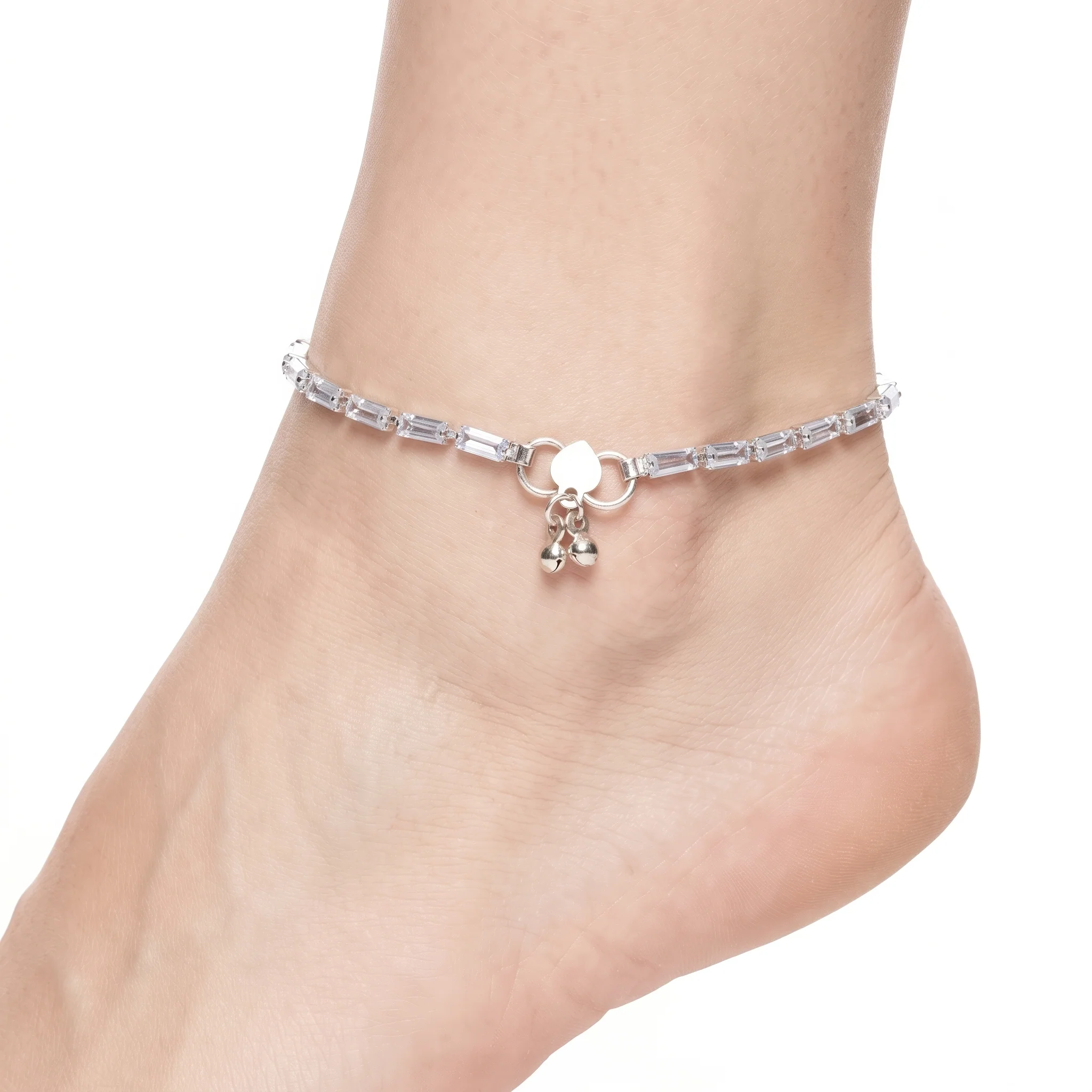 PRAO Anklet Anti-Tarnish Crystal Tennis
