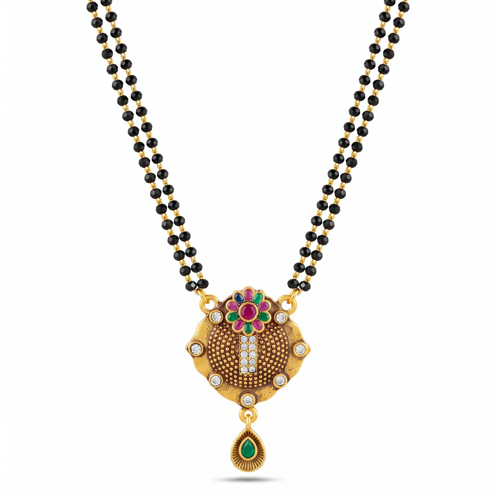 PRAO Necklace Anti-Tarnish Enamel Flower Mangalsutra - Image 3