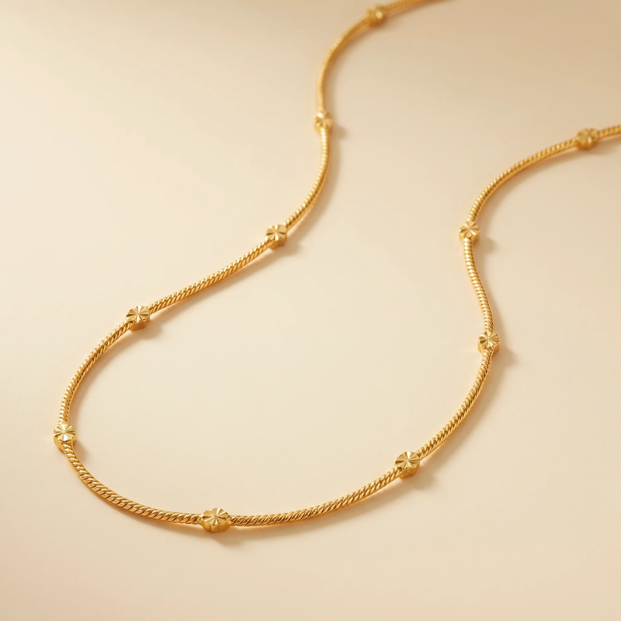 PRAO Necklace Anti-Tarnish Floral Snake Chain - Image 4