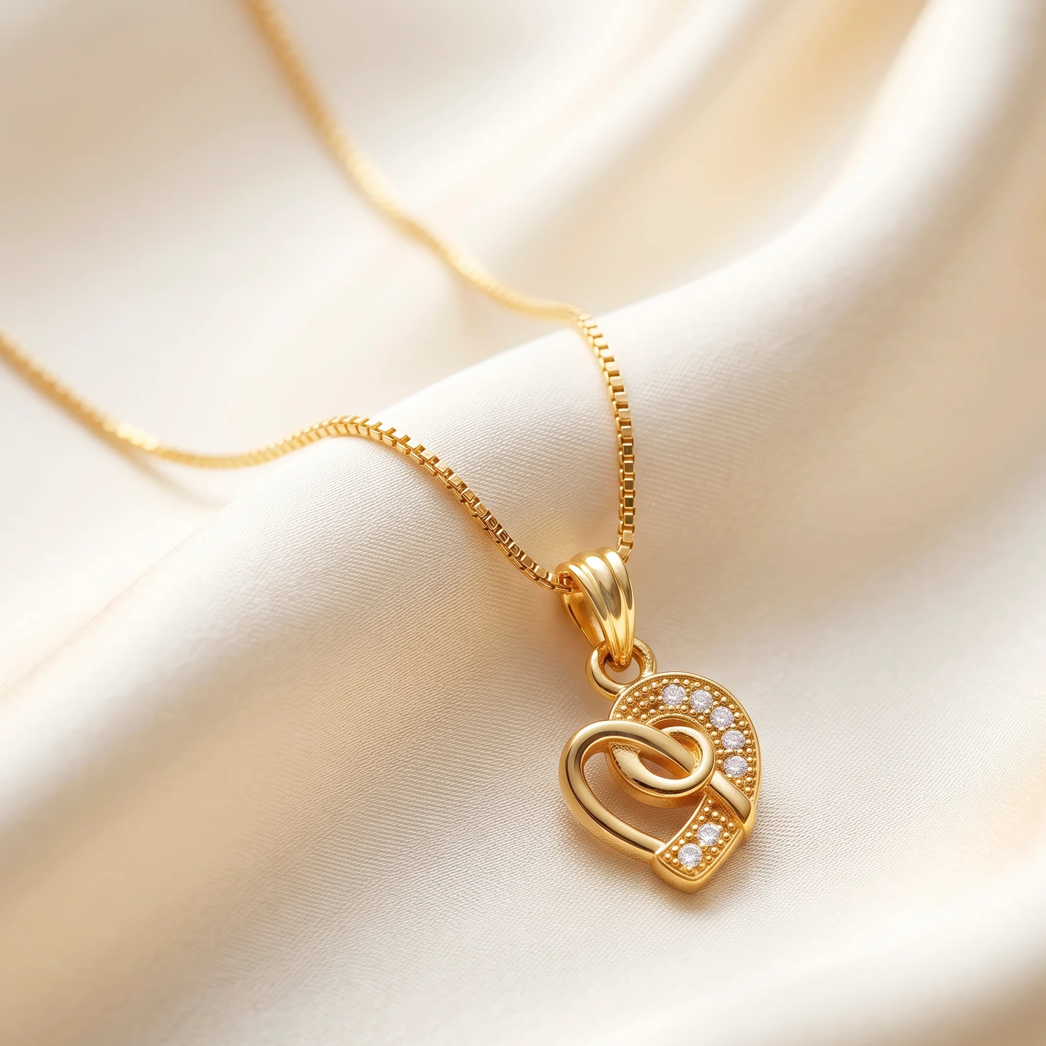 PRAO Necklace Anti-Tarnish Crystal Heart Chain - Image 4