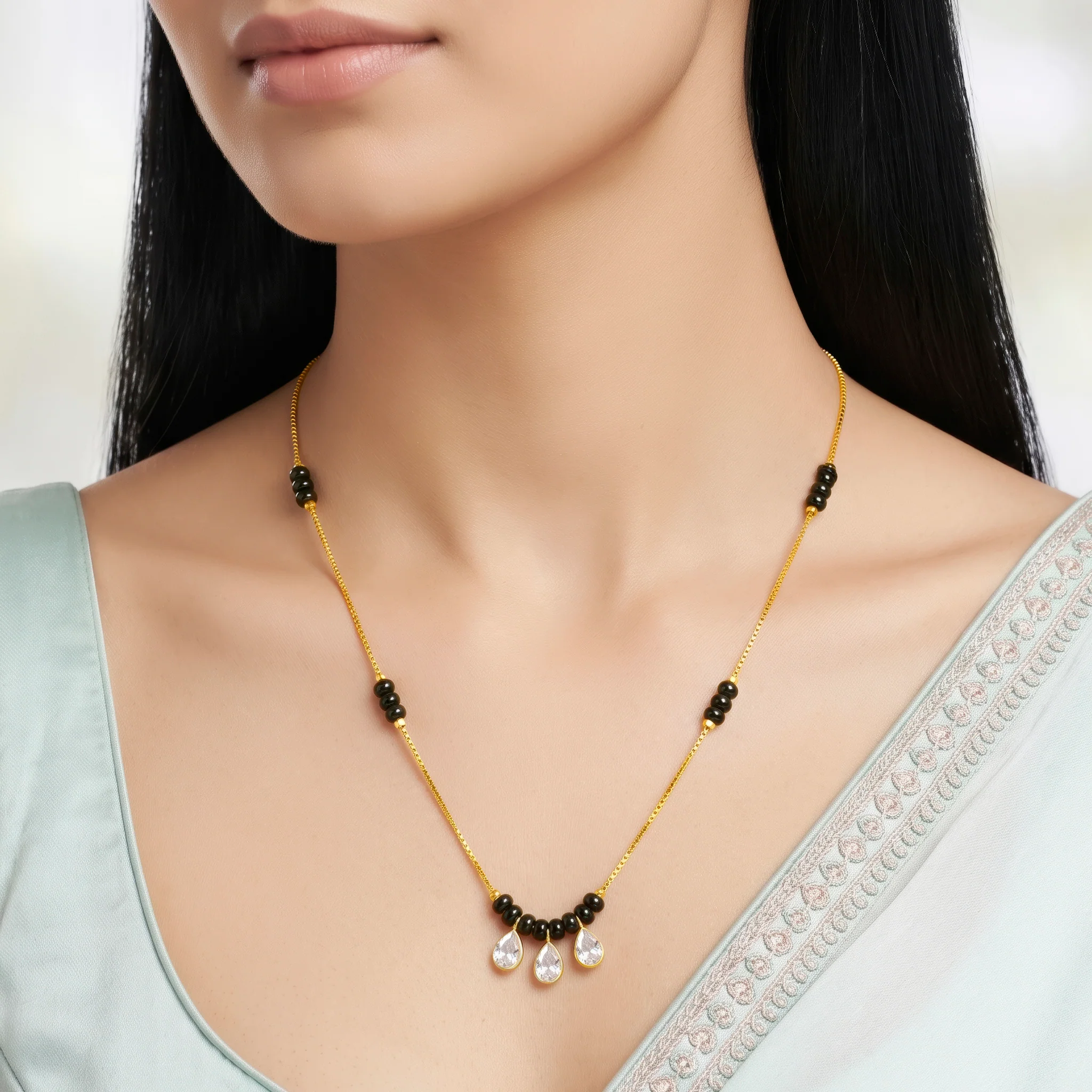 PRAO Necklace Anti-Tarnish Kundan Charm Mangalsutra