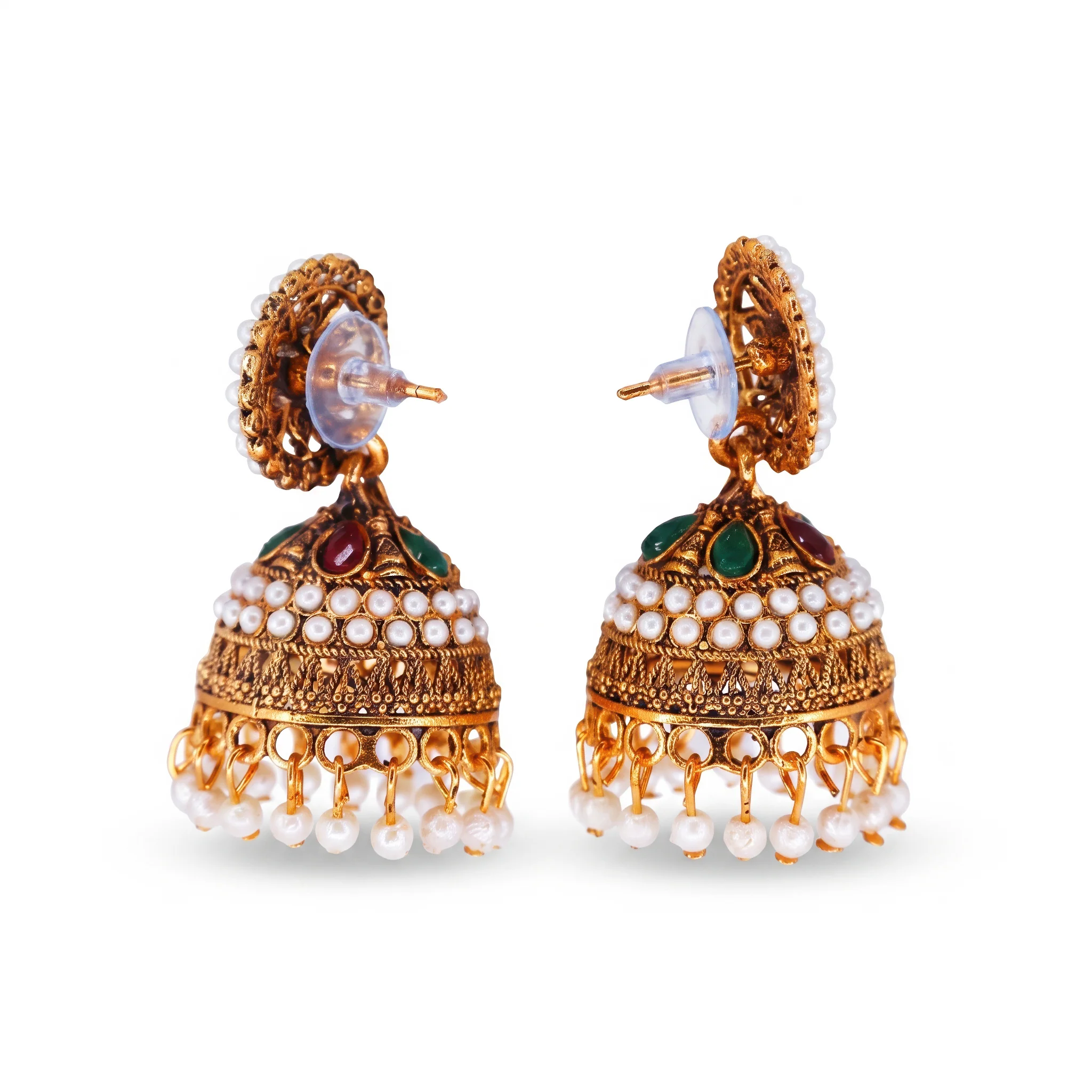 PRAO Earrings Anti-Tarnish Multicolor Jhumka - Image 5