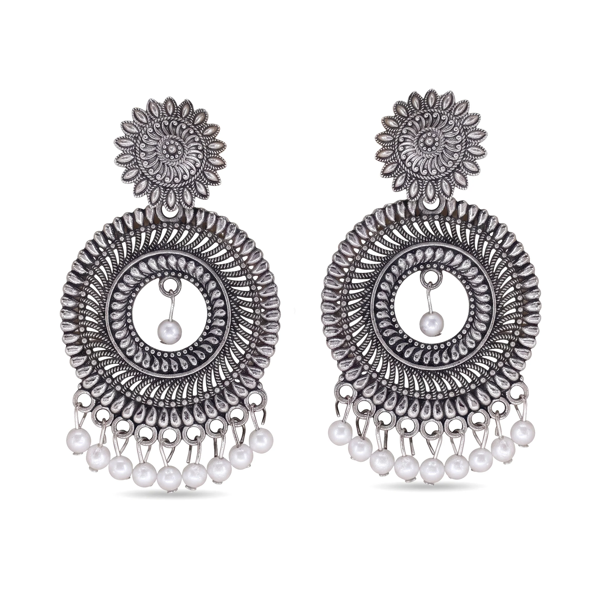 PRAO Earrings Anti-Tarnish Floral Pearl Studs - Image 3