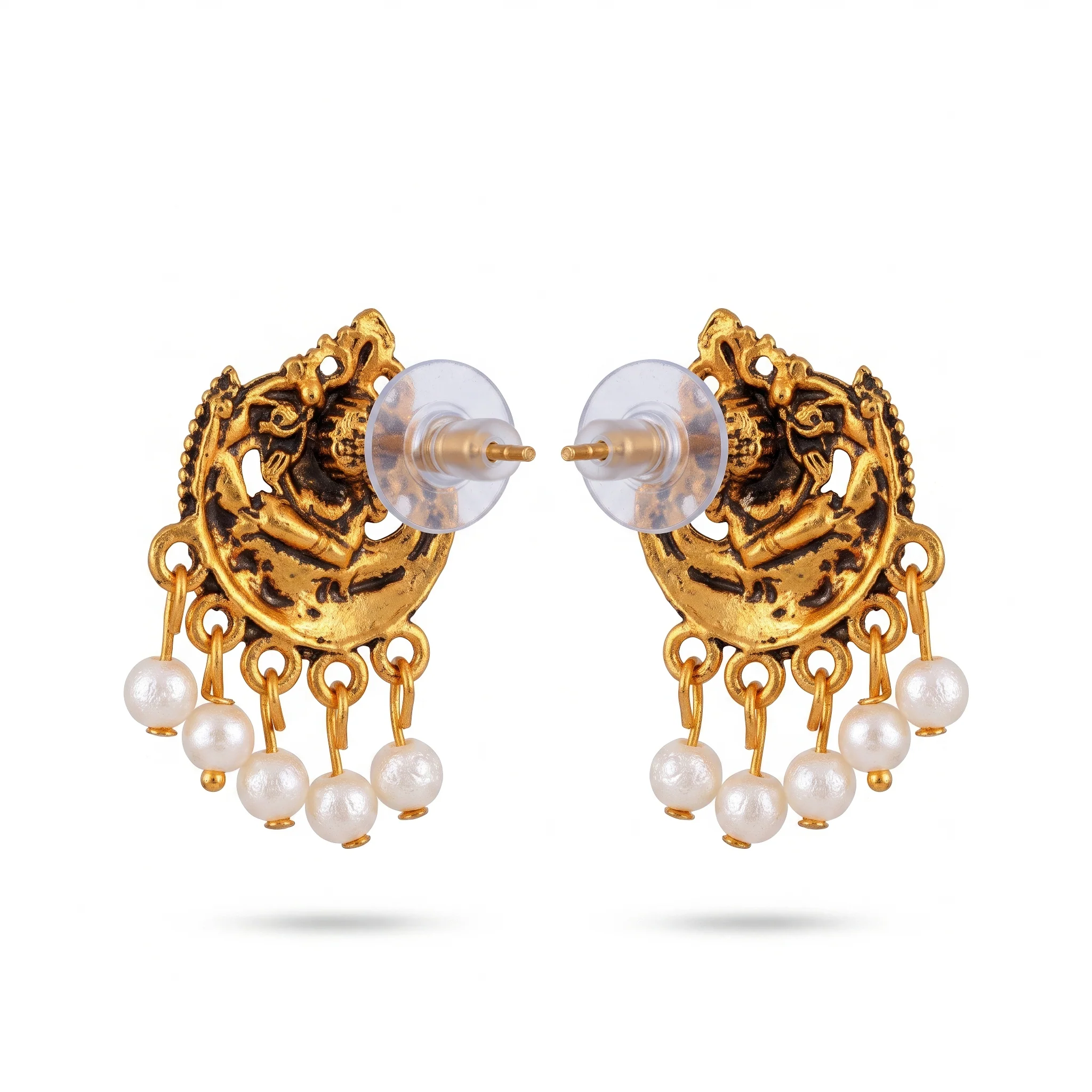 PRAO Earrings Anti-Tarnish Lakshmi Lotus Studs - Image 5