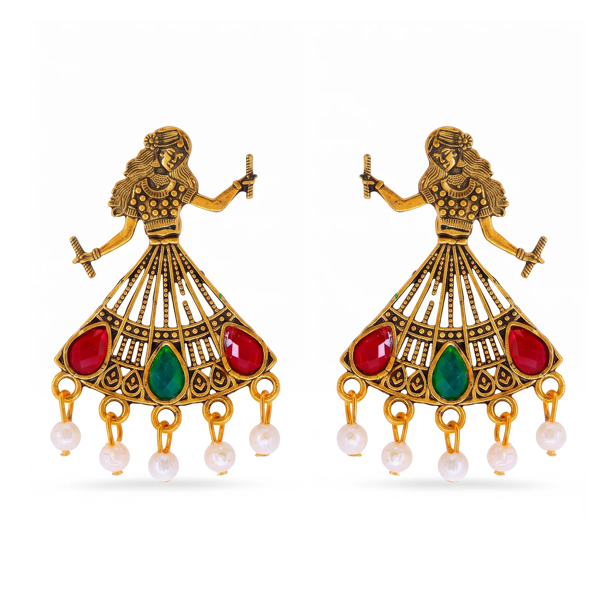 PRAO Earrings Anti-Tarnish Dancing Lady Danglers - Image 4