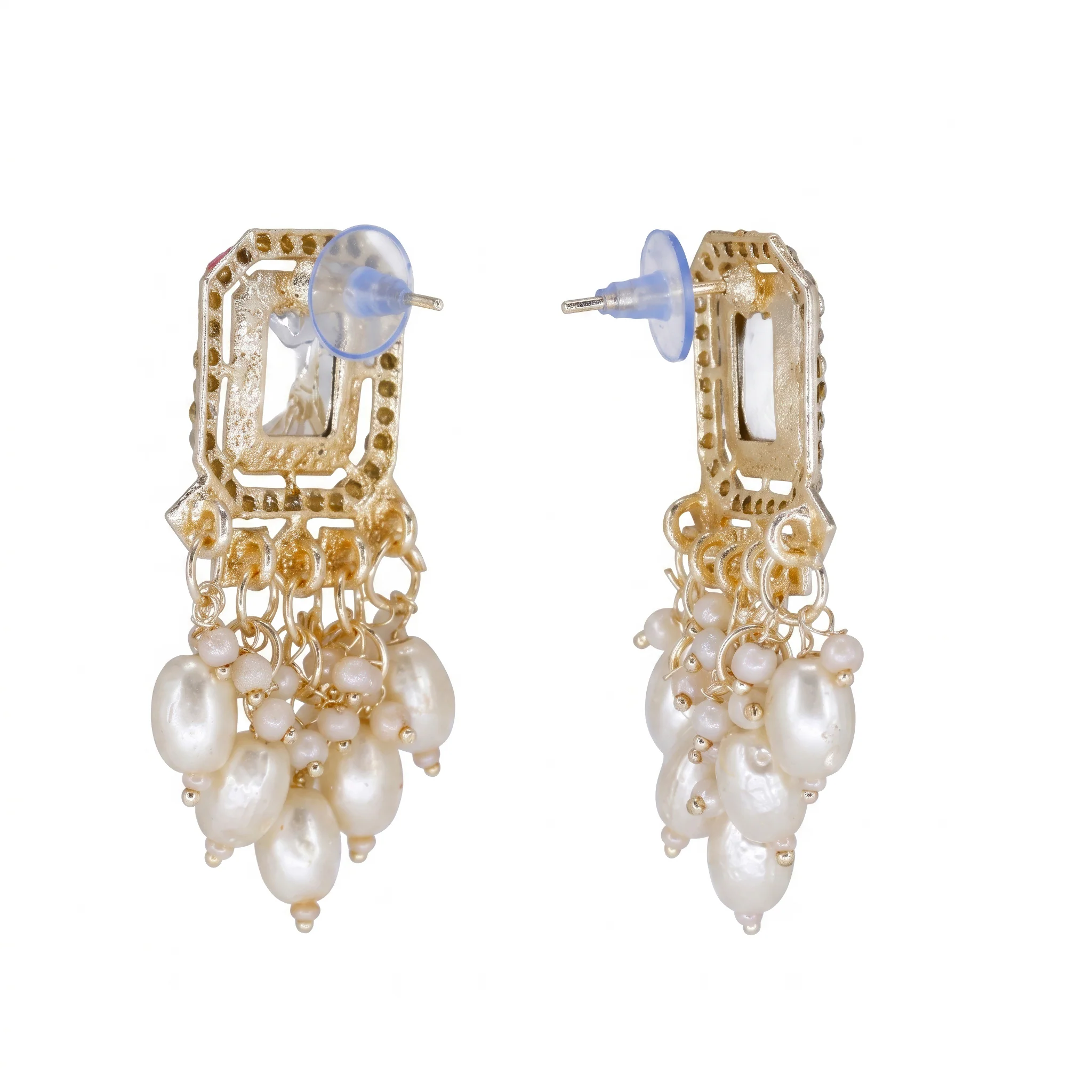 PRAO Earrings Anti-Tarnish Crystal Pearl Dangles - Image 5