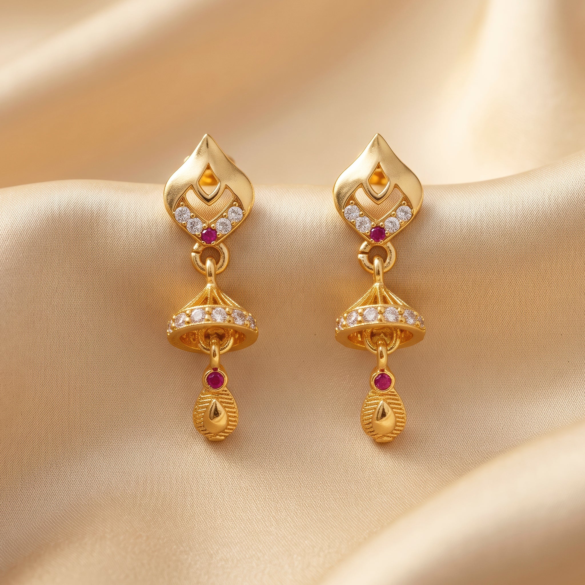 PRAO Earrings Anti-Tarnish Crystal Bell Dangles - Image 4