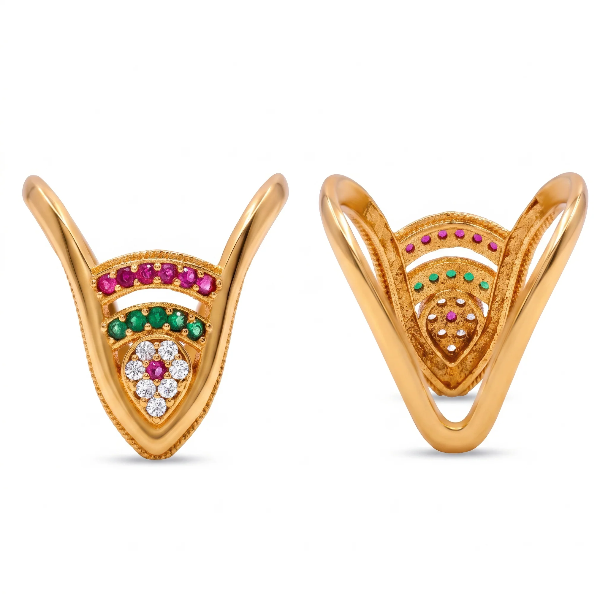 PRAO Ring Anti-Tarnish Multicolor Chevron (Adjustable Size) - Image 4