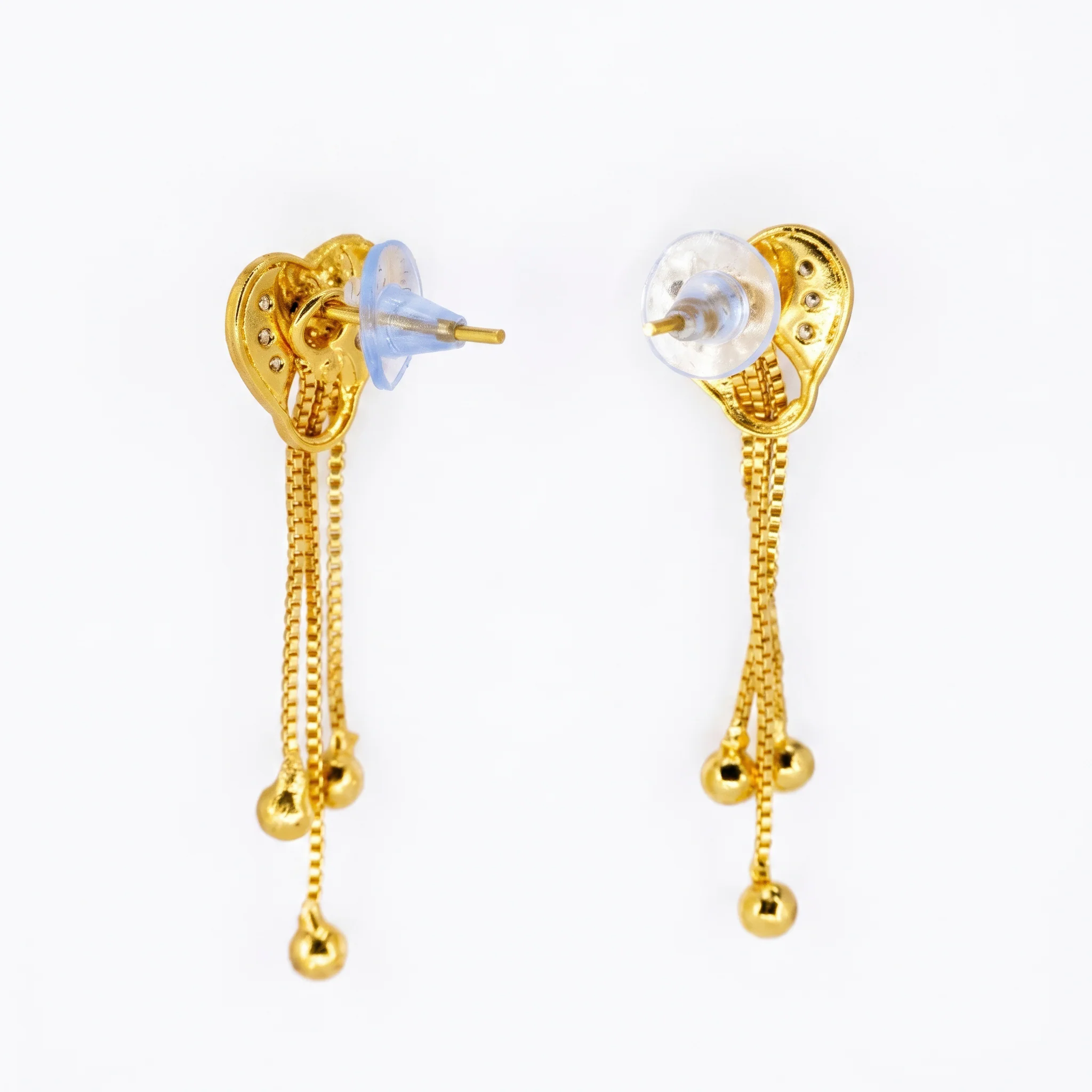 PRAO Earrings Anti-Tarnish Heart Chain Dangles - Image 5