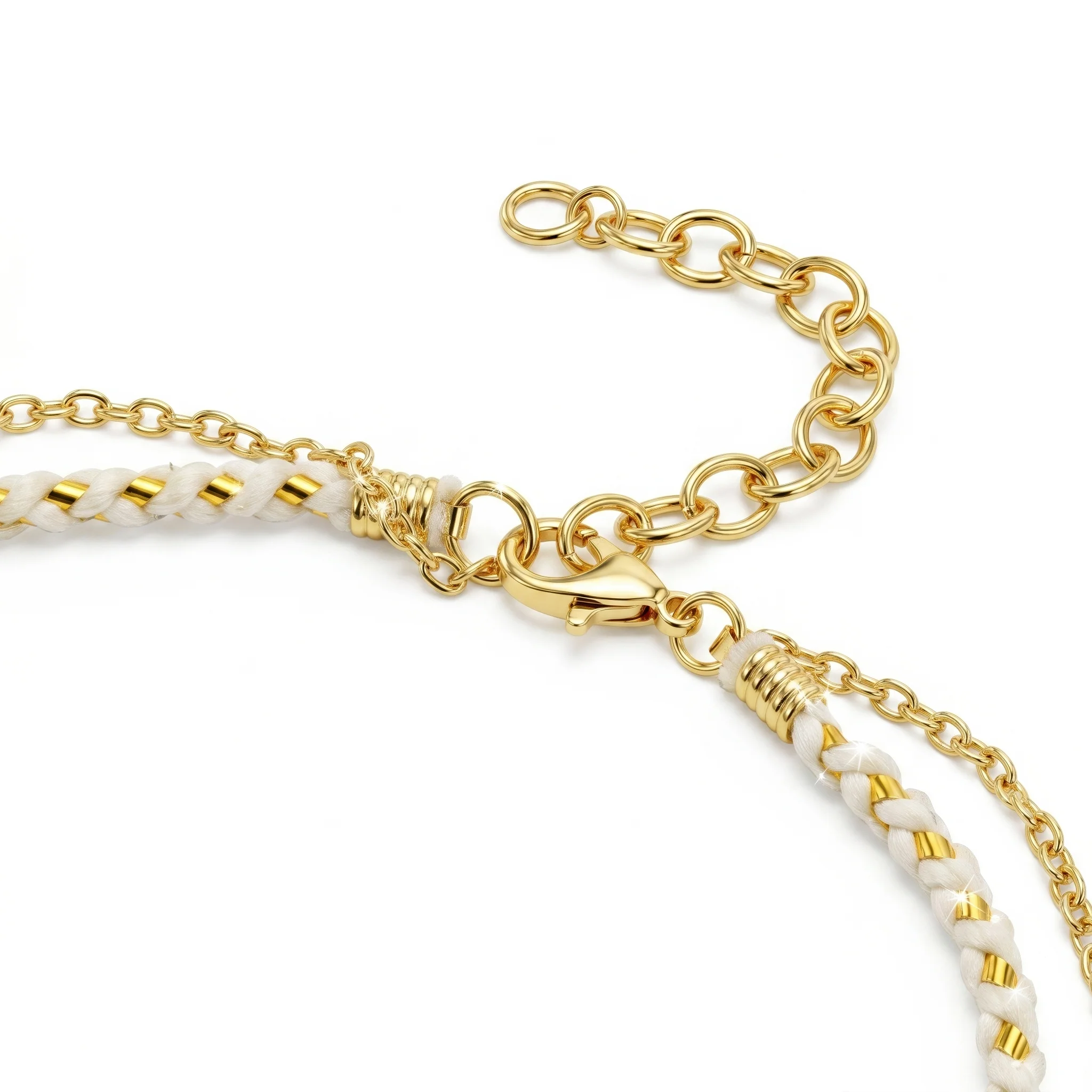 PRAO Necklace Anti-Tarnish Sunburst Charm & Green Gemstone Layered Chain - Image 6