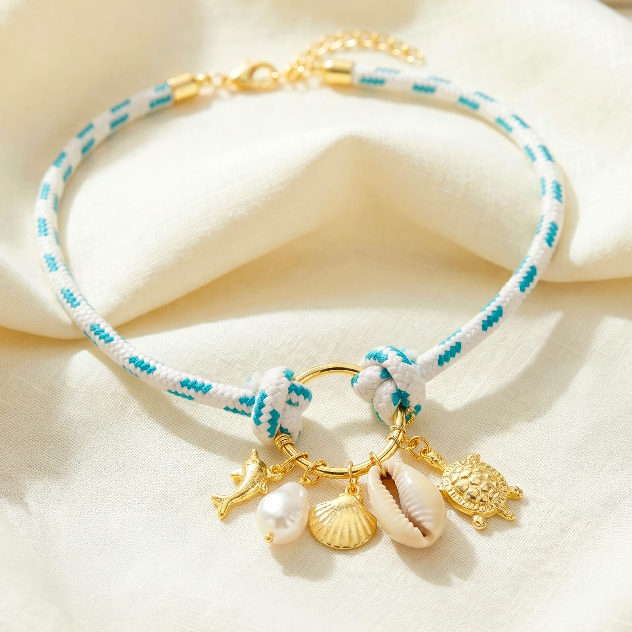 PRAO Necklace Anti-Tarnish Nautical Charm Choker Set - Image 3