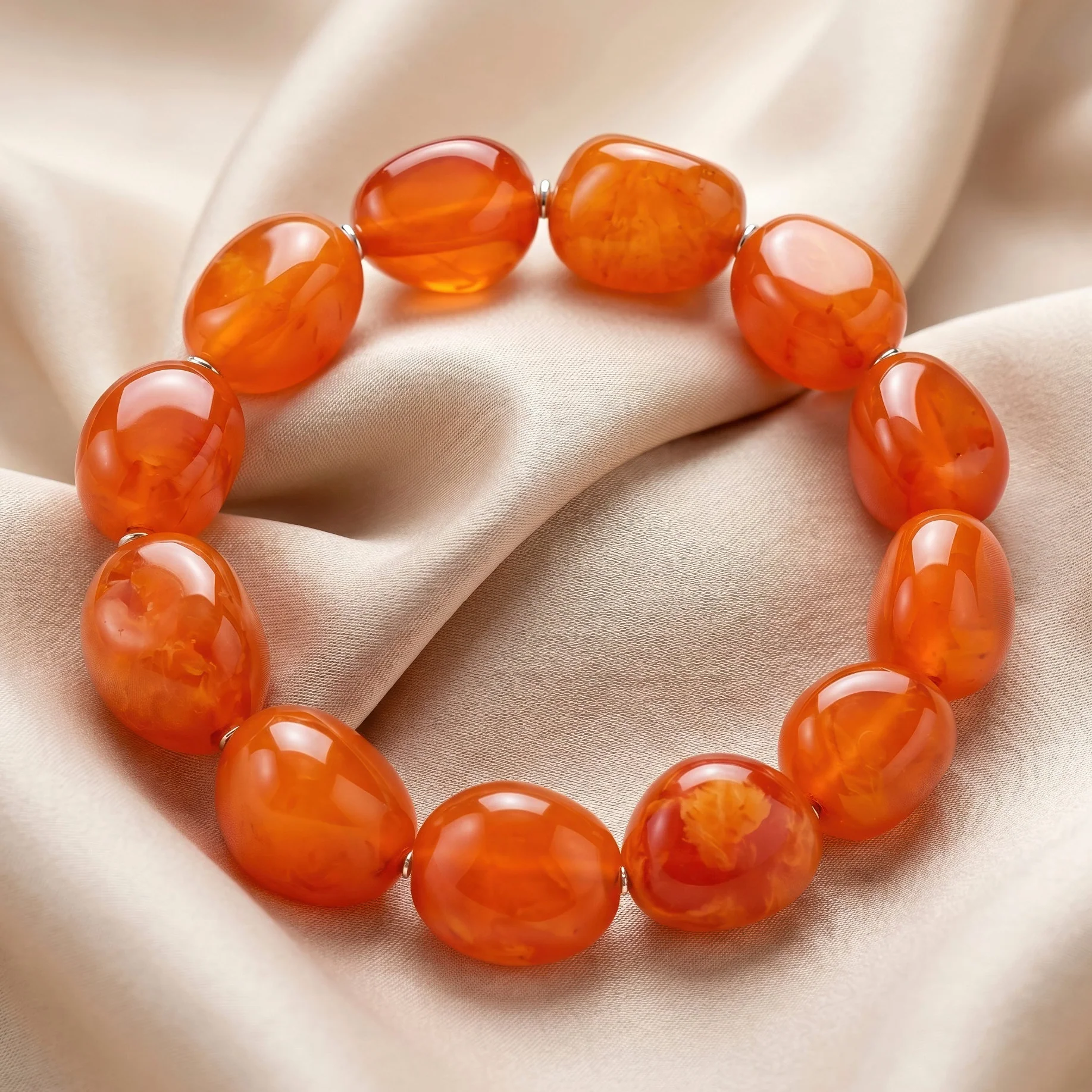 PRAO Bracelet Anti-Tarnish Marbled Amber Resin Bangle