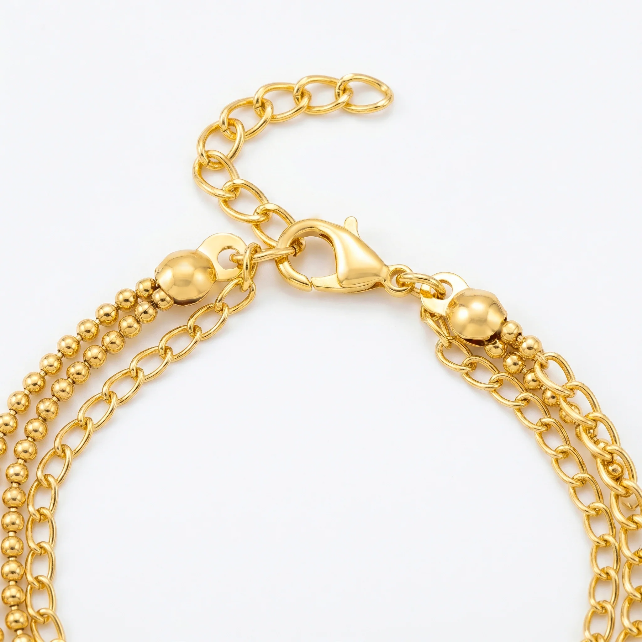 PRAO Anklet Anti-Tarnish Pearl & Butterfly Triple-Strand Chain - Image 5