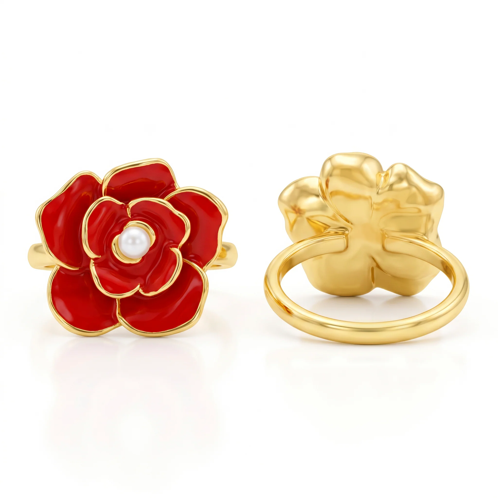 PRAO Ring Anti-Tarnish Red Rose Ring (Adjustable Size) - Image 6