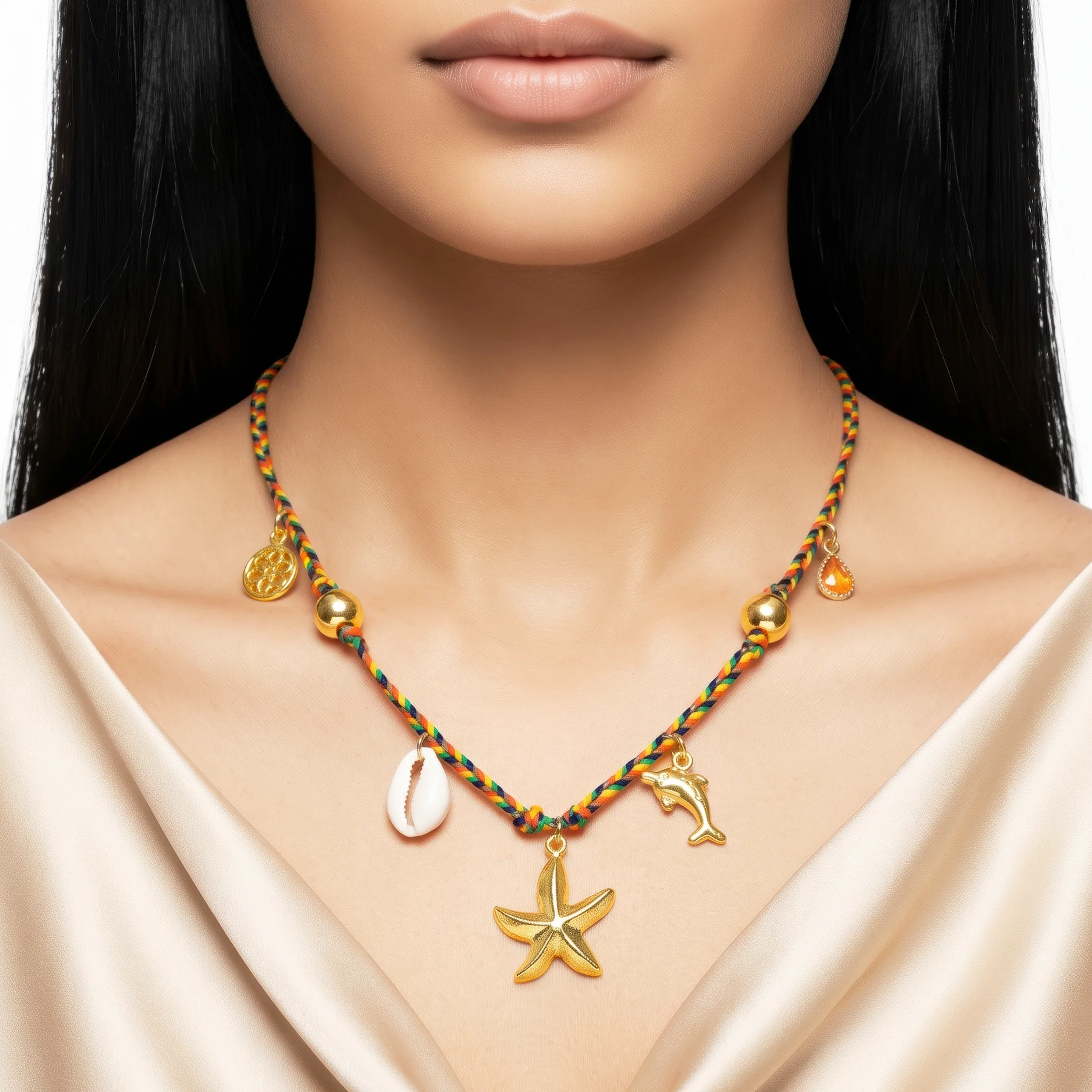 PRAO Necklace Anti-Tarnish Starfish Charm Cord - Image 2