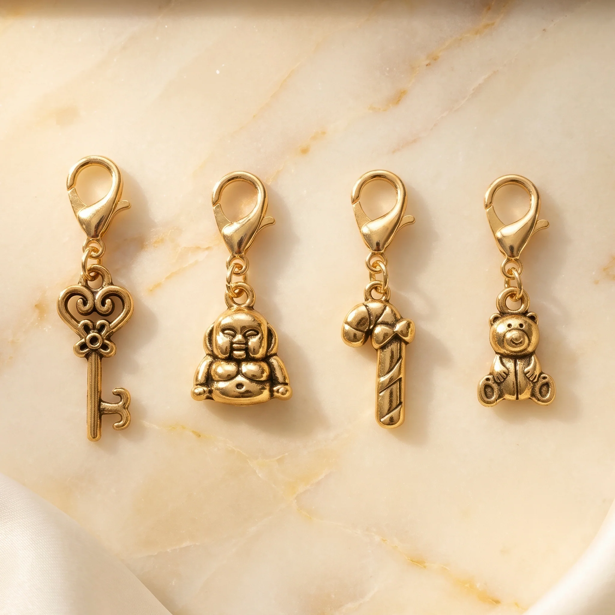 PRAO Scarf Necklace Anti-Tarnish Clip Charms Satin Wrap - Image 5