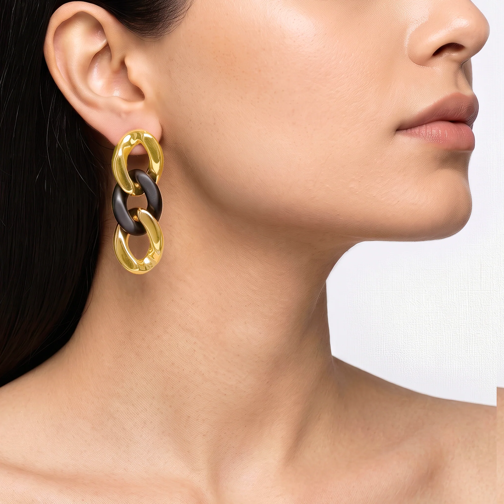 PRAO Earrings Resin Link Dangles - Image 3