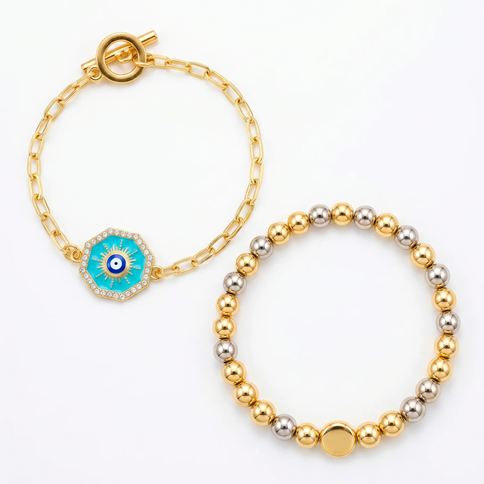 PRAO Bracelet Anti-Tarnish Evil Eye Stack (Adjustable Size) - Image 3