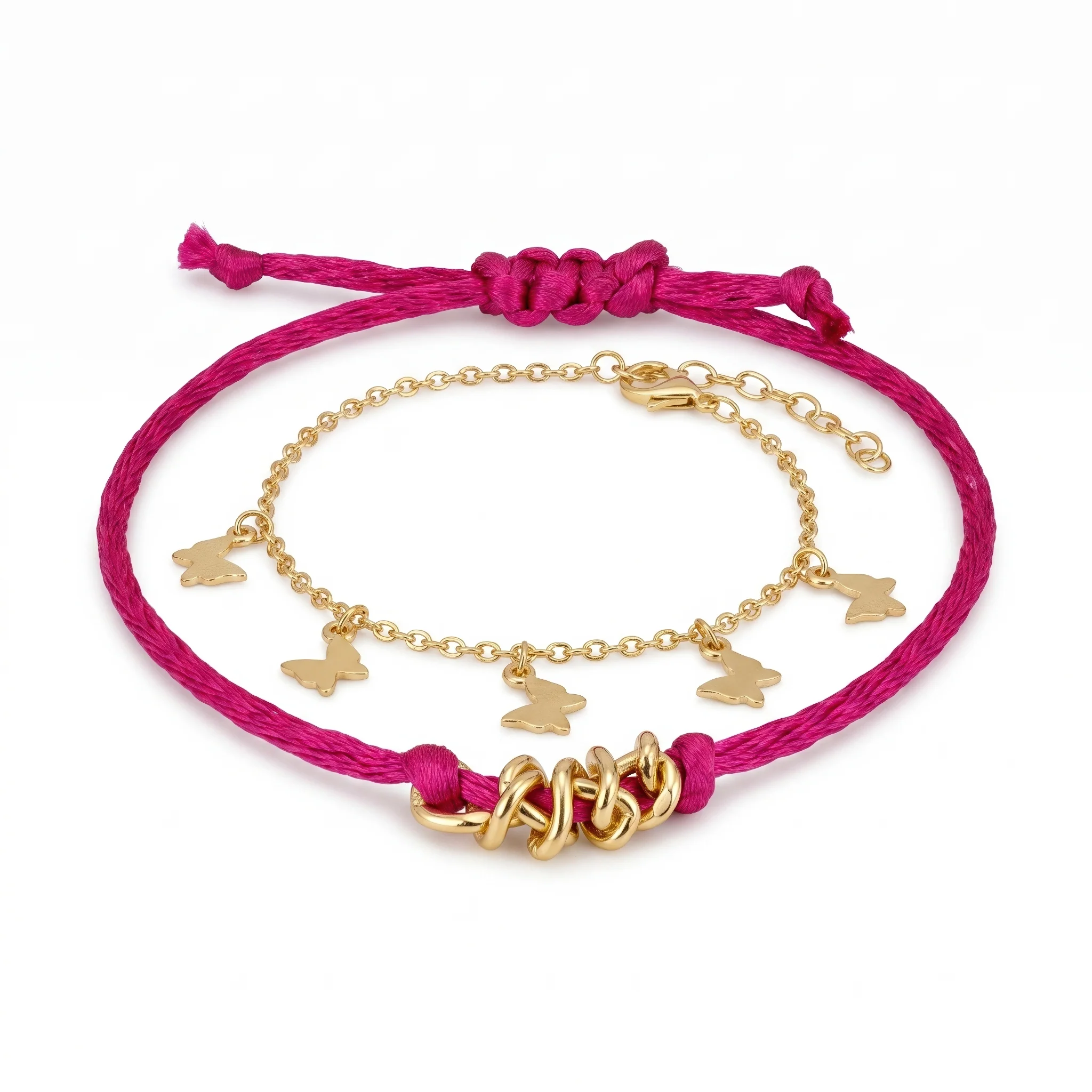 PRAO Bracelet Anti-Tarnish Butterfly Stack (Adjustable Size)
