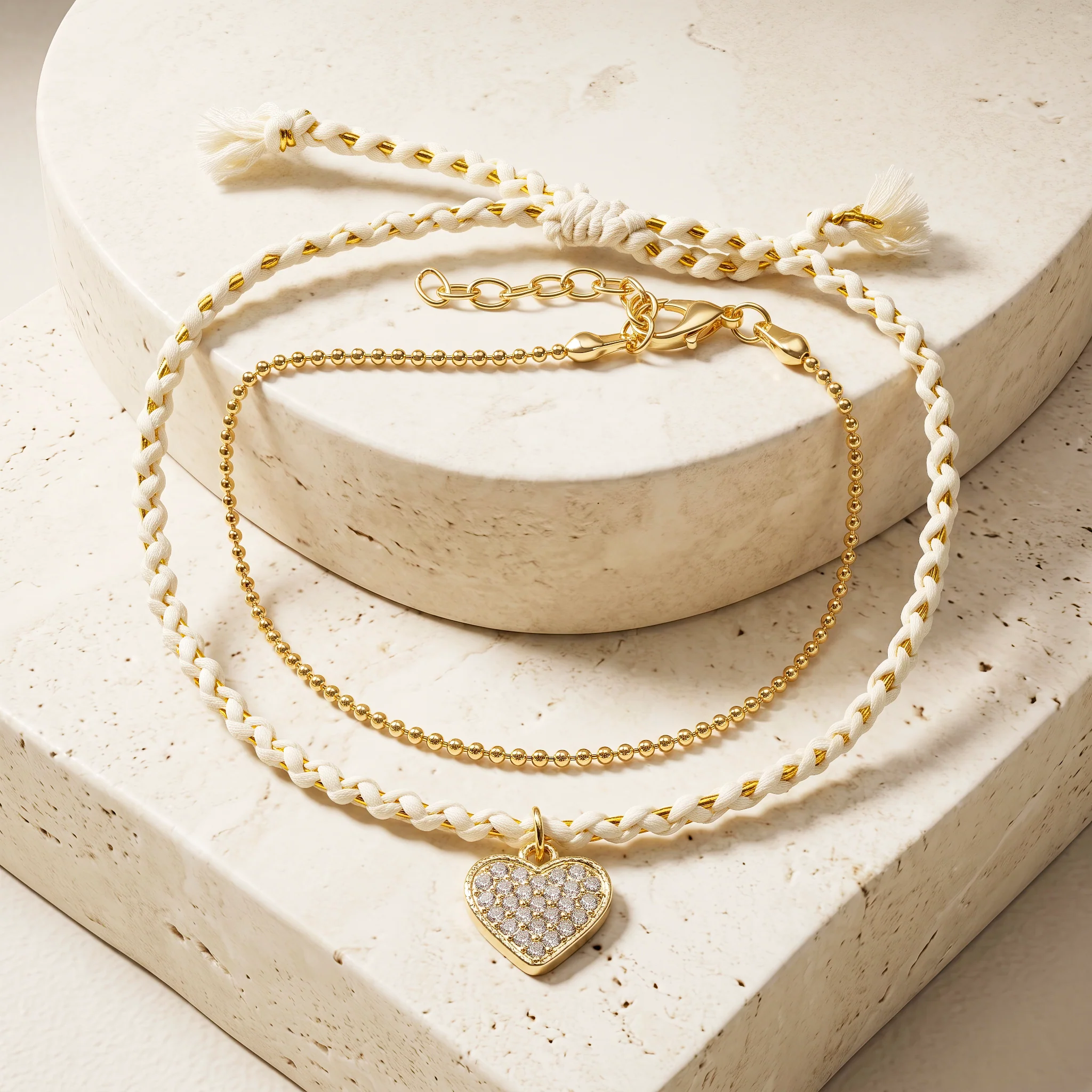 PRAO Anklet Anti-Tarnish Heart Cord - Image 4