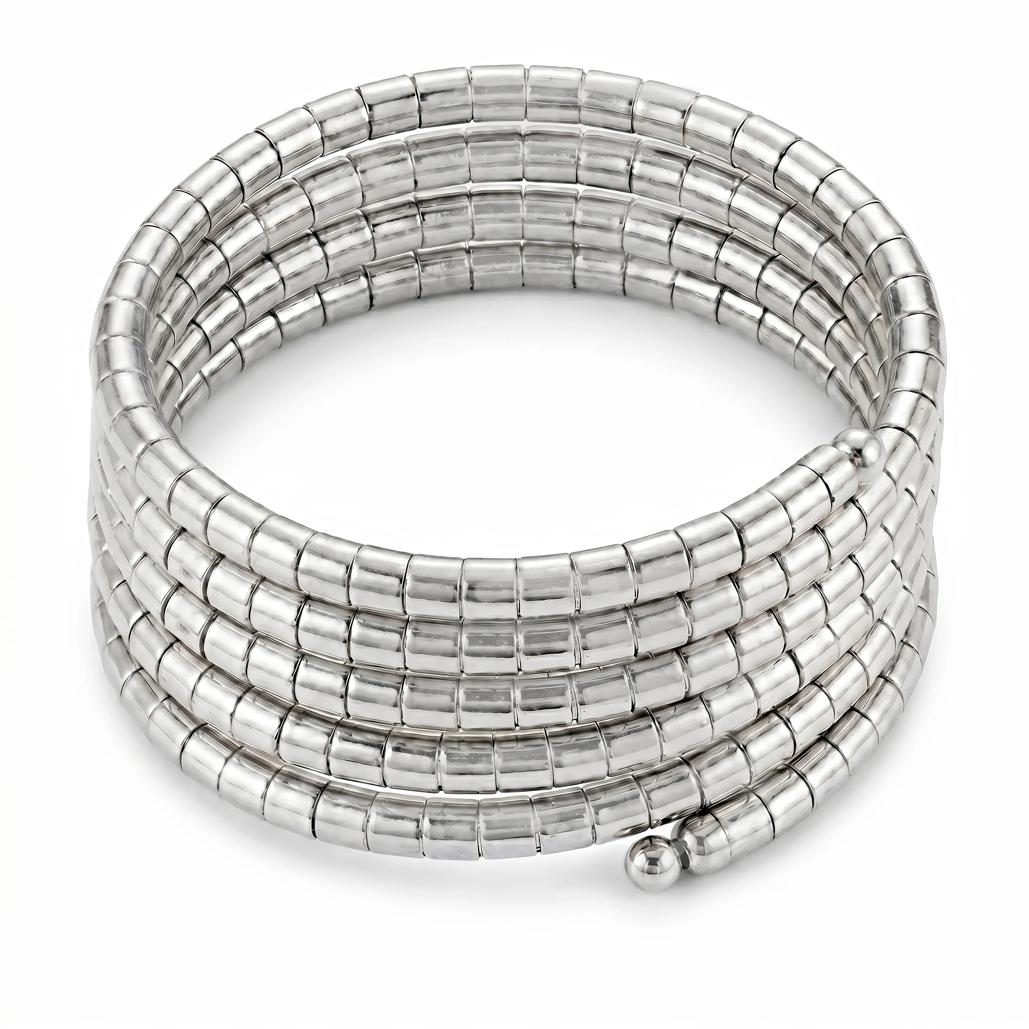 PRAO Bracelet Anti-Tarnish Premium Quality Silver Plated Multi Strand Cuff (Adjustable Size) - Image 3