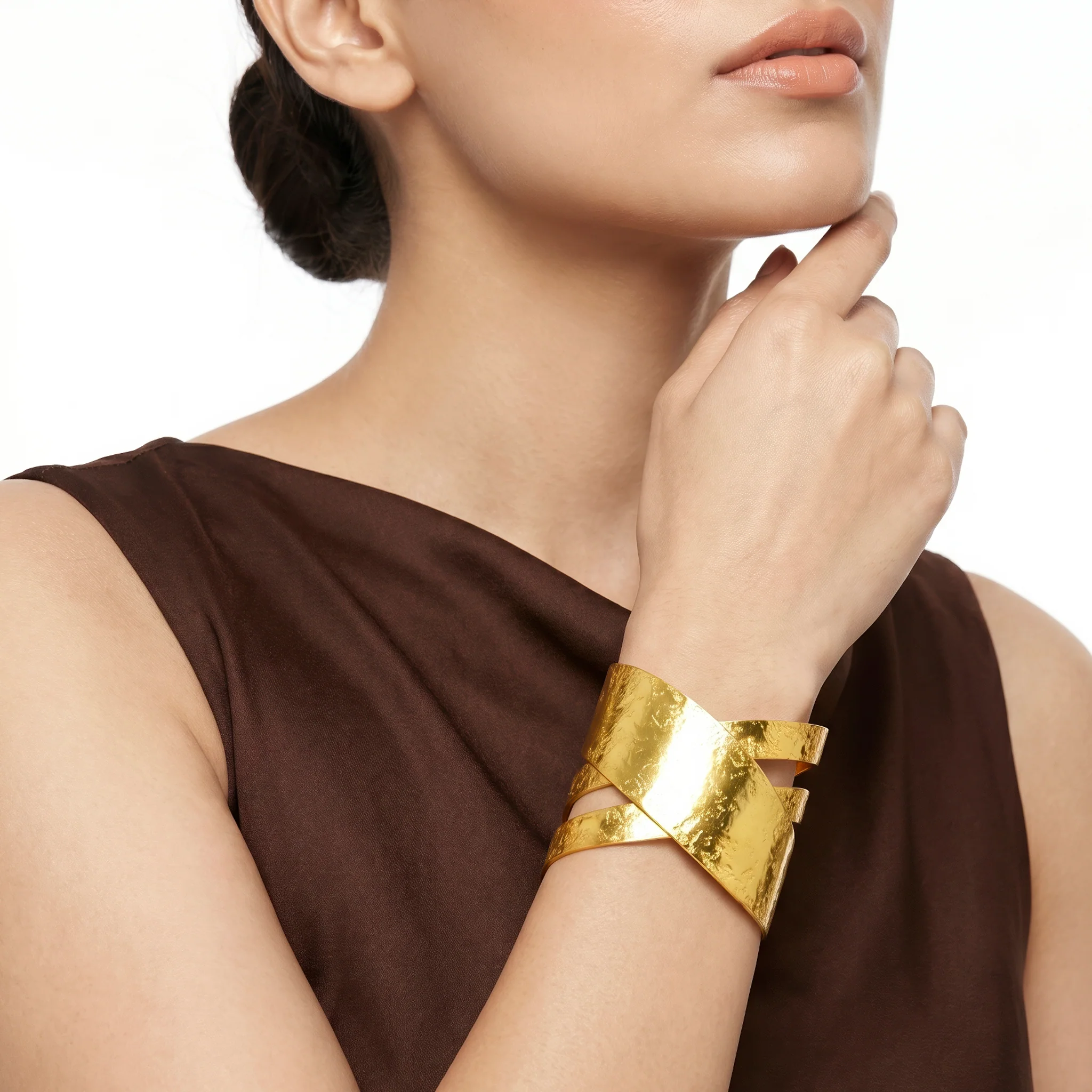 PRAO Bracelet Anti-Tarnish  X Crossover Cuff (Adjustable Size) - Image 5