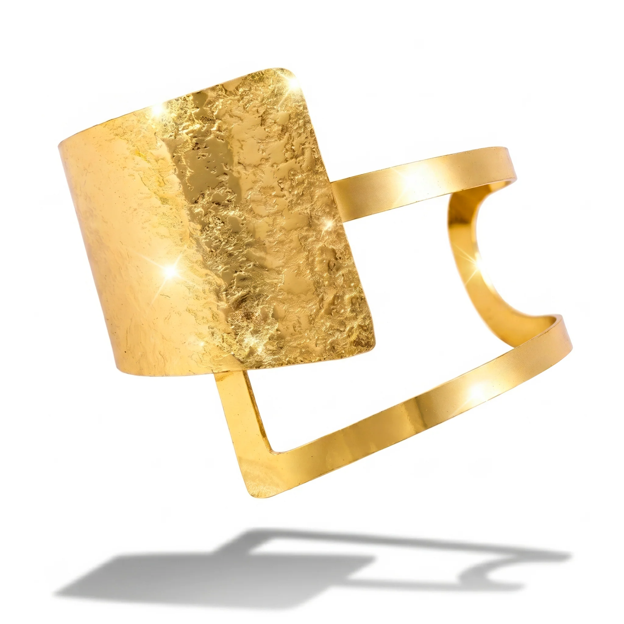PRAO Bracelet Anti-Tarnish Hammered Geometric Cuff (Adjustable Size) - Image 3