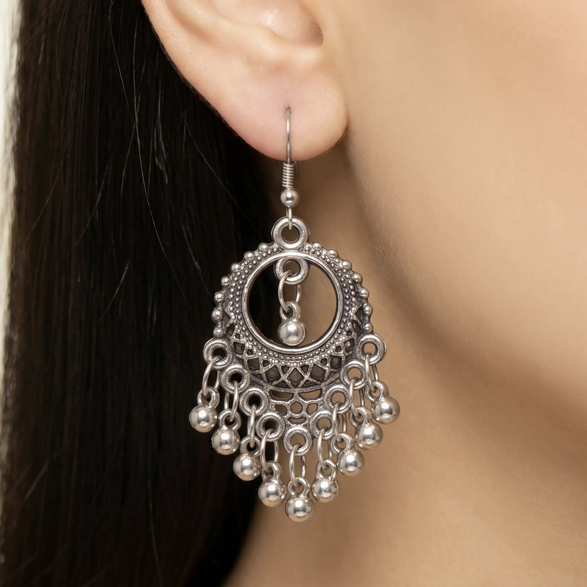 PRAO Necklace Anti-Tarnish Oxidized Statement Set With Earrings - Image 3