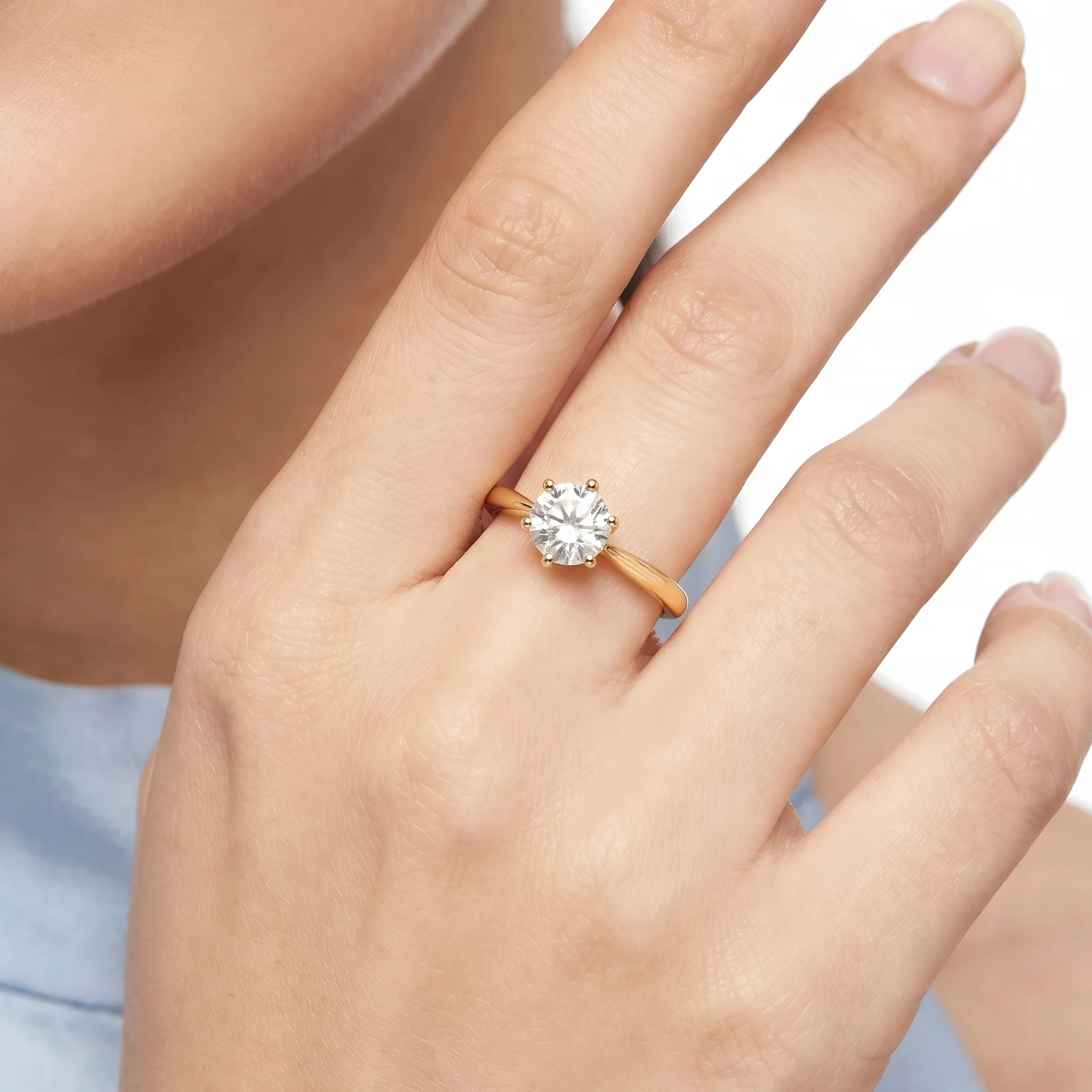 PRAO Ring Anti-Tarnish Solitaire Crystal (Adjustable Size) - Image 2