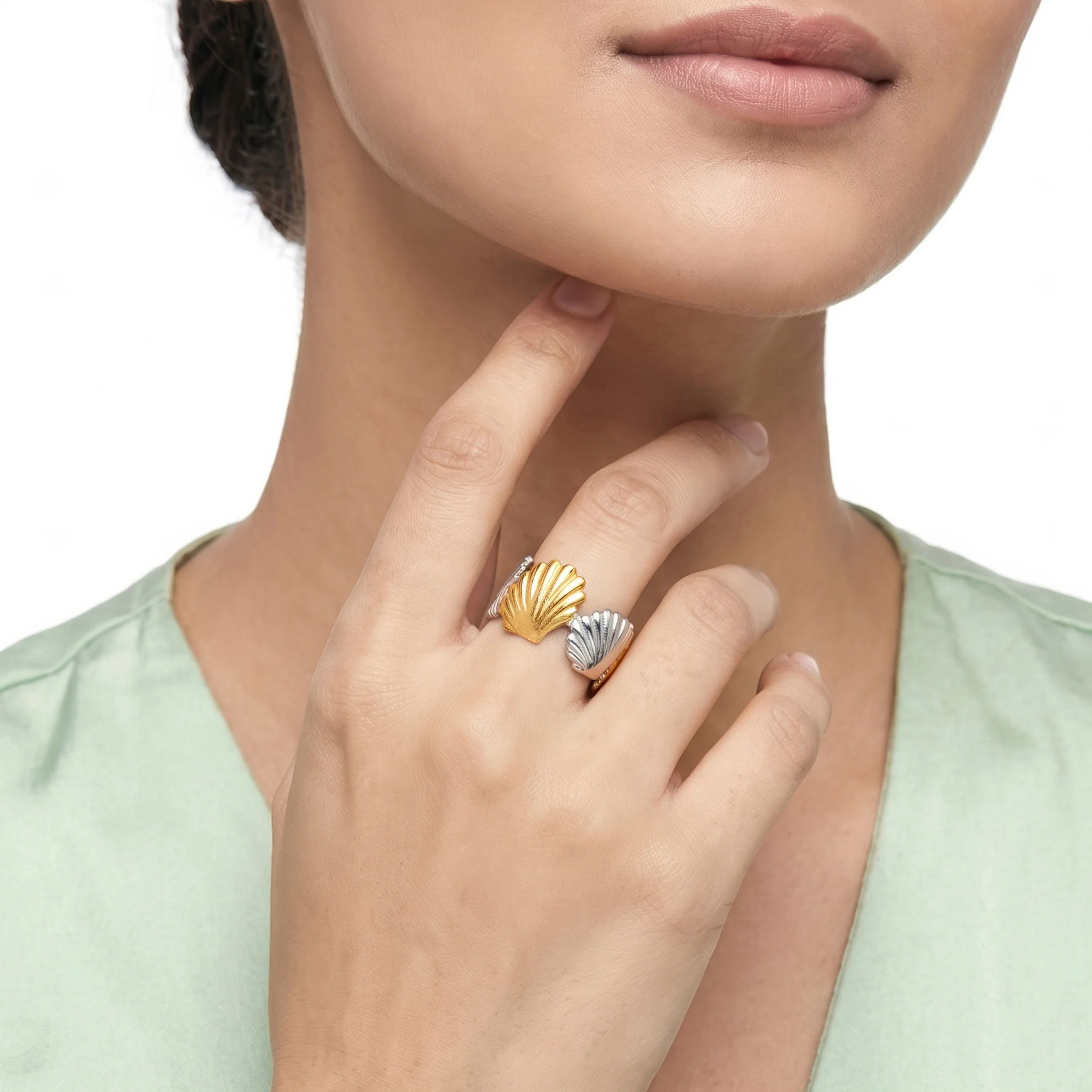 PRAO Ring Anti-Tarnish Seashell Band (Adjustable Size) - Image 2