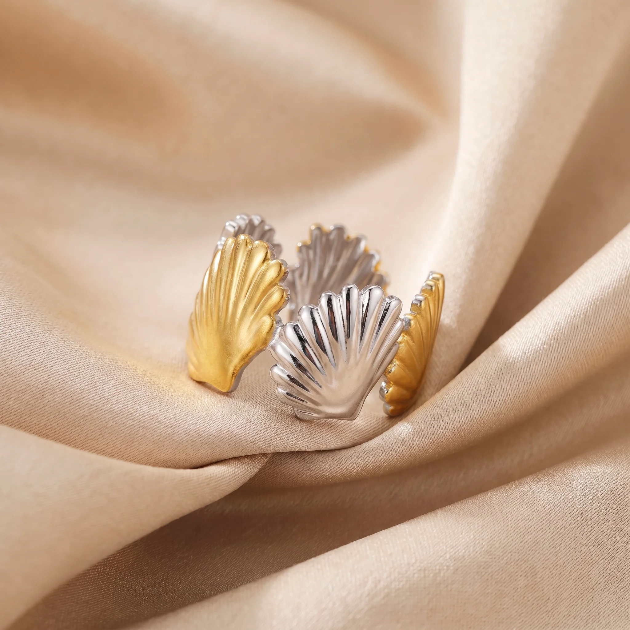 PRAO Ring Anti-Tarnish Seashell Band (Adjustable Size) - Image 4