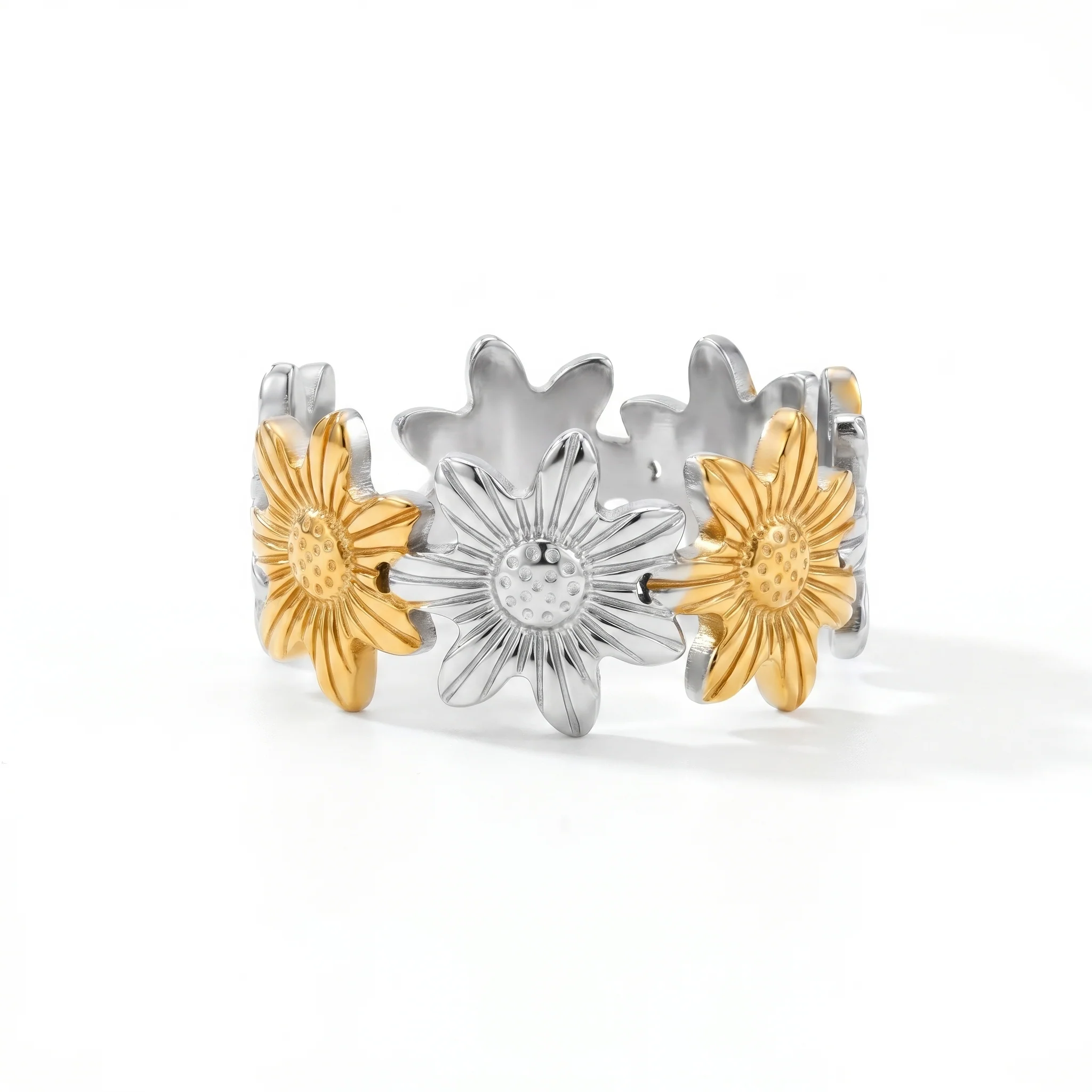 PRAO Ring Anti-Tarnish Sunflower Band (Adjustable Size) - Image 4