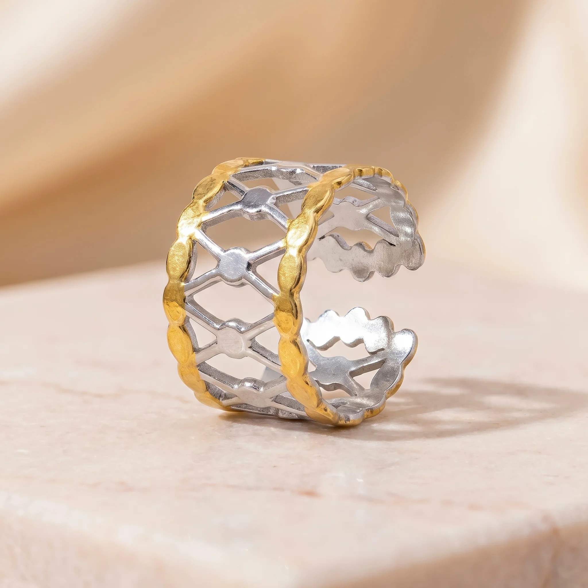 PRAO Ring Anti-Tarnish Lattice Work Statement (Adjustable Size) - Image 5